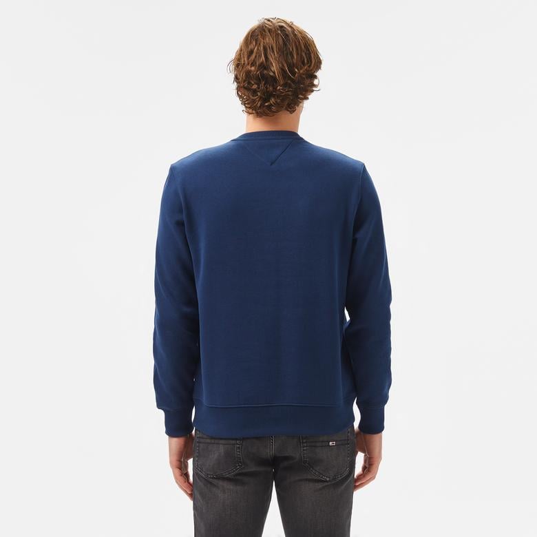 Tommy Hilfiger Monotype Label Erkek Mavi Sweatshirt