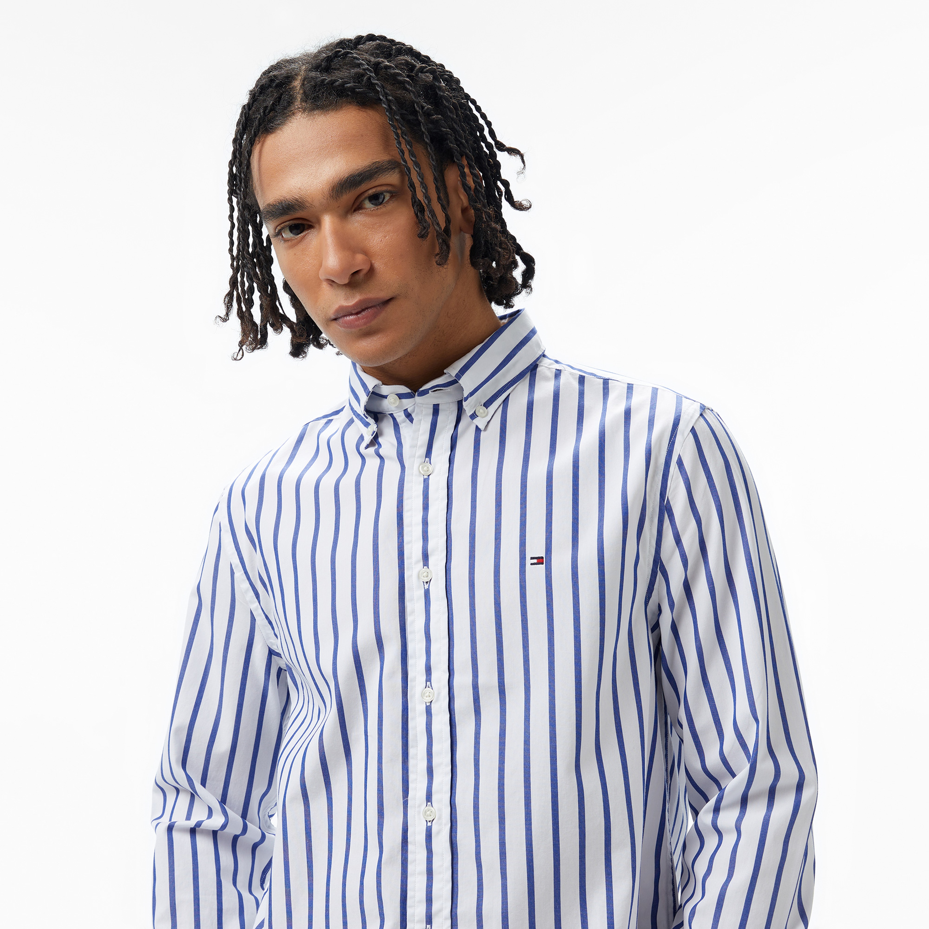 Tommy Hilfiger Flex Poplin Nautical Stp Erkek Mavi Gömlek