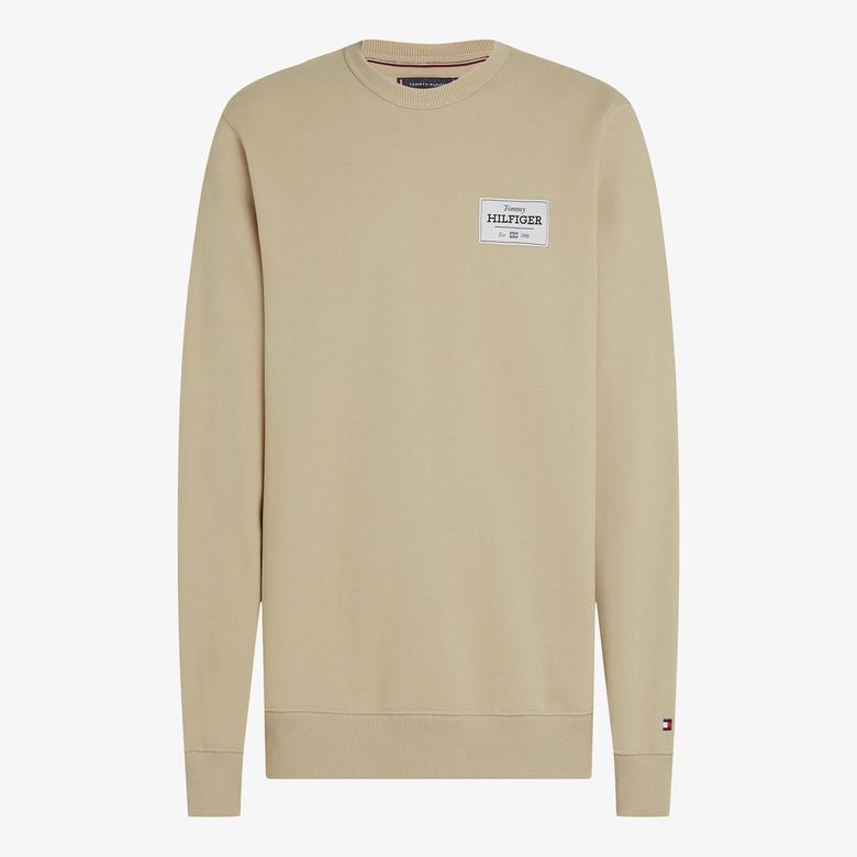 Tommy Hilfiger Monotype Label Erkek Haki Sweatshirt