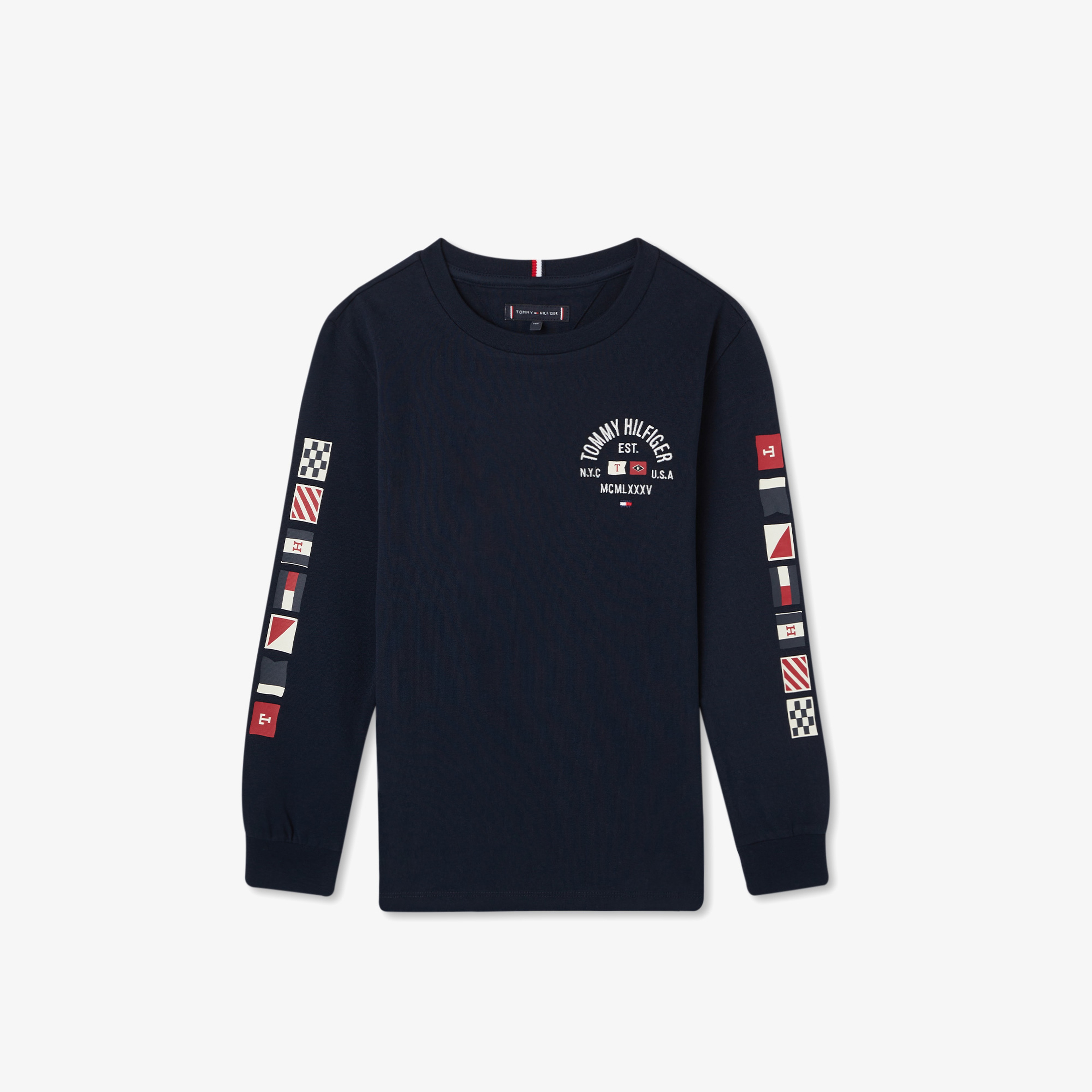 Tommy Hilfiger Flags Embroıdered Çocuk Mavi T-Shirt