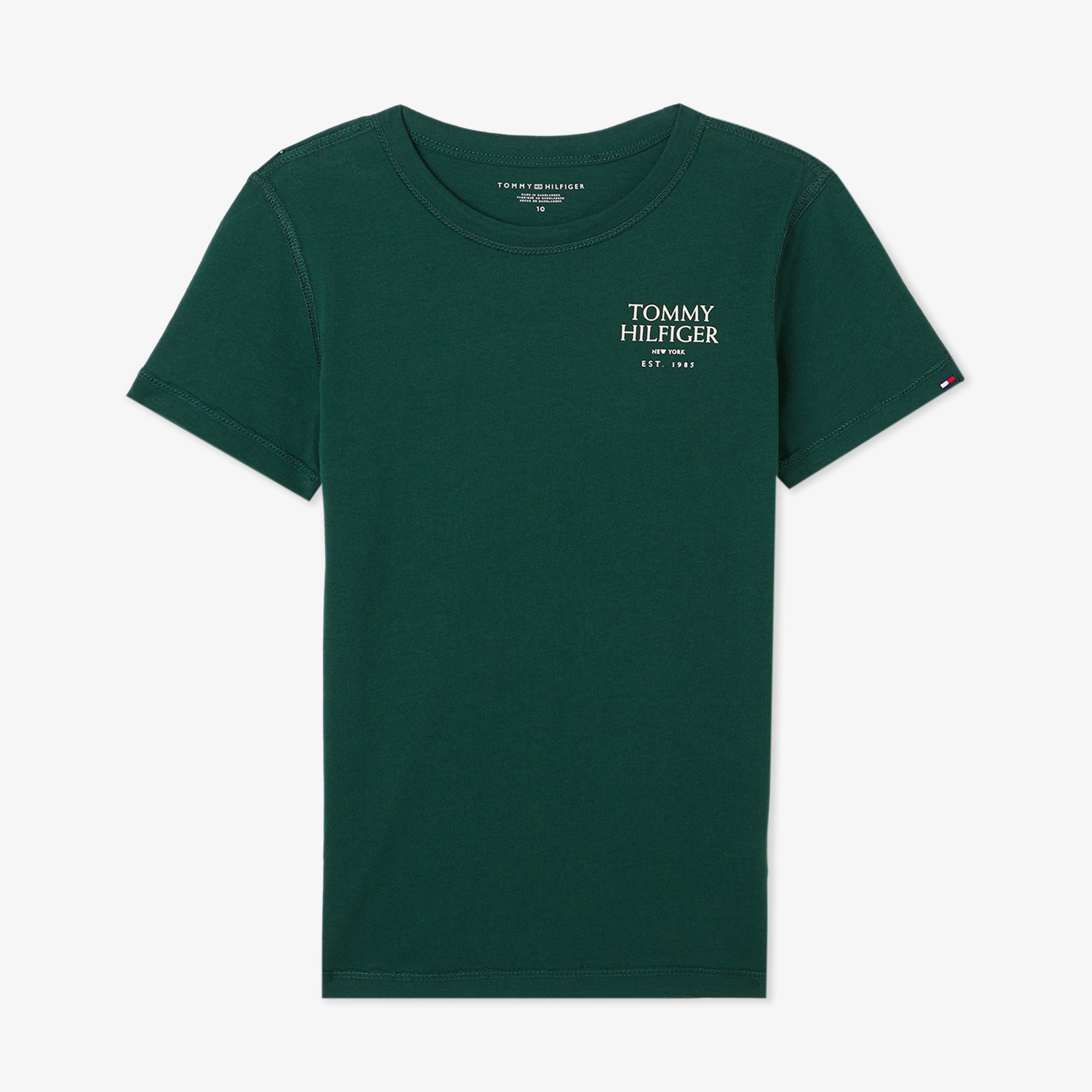 Tommy Hilfiger Adp Logo Puff Embro Çocuk Yeşil T-Shirt