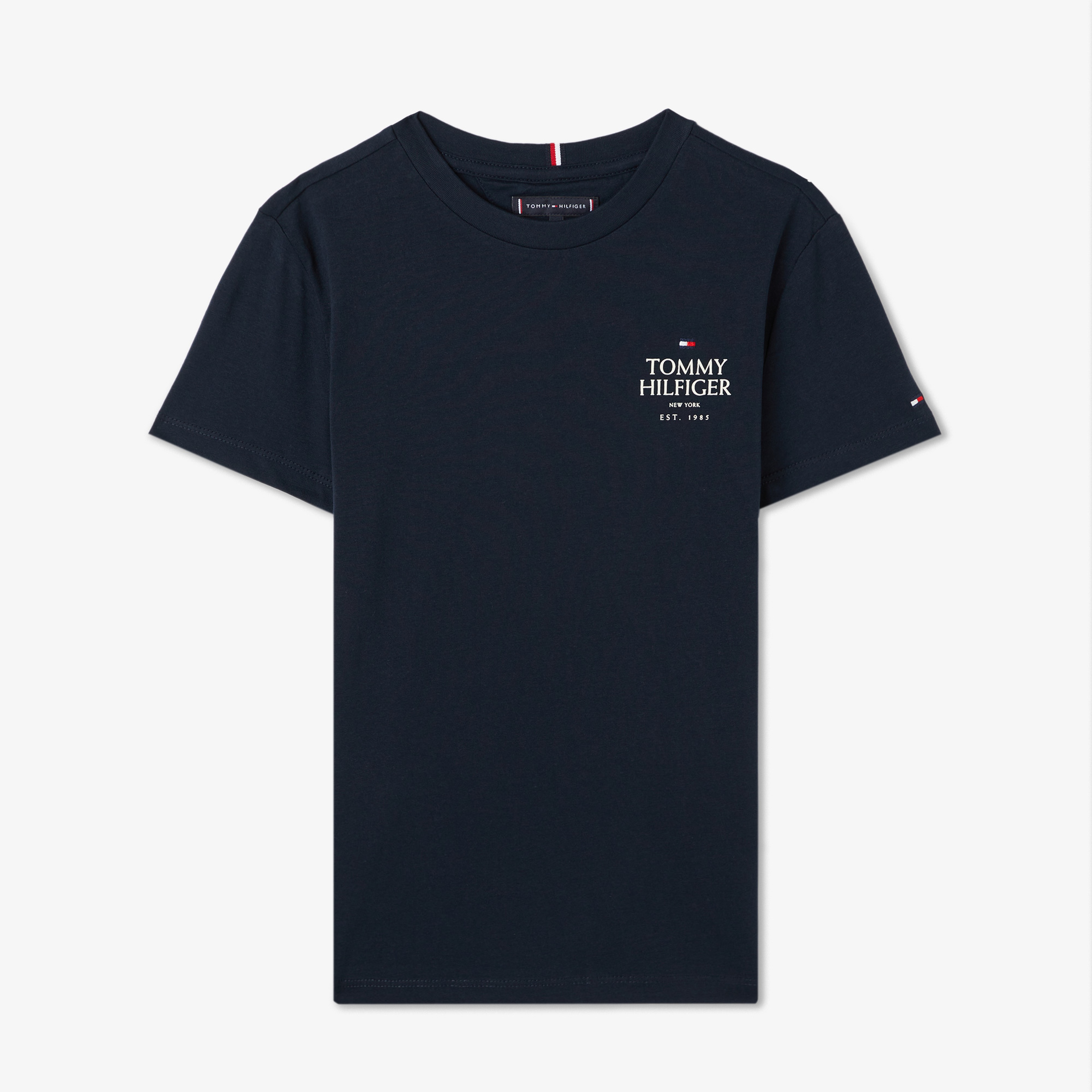 Tommy Hilfiger Logo Puff Print Çocuk Mavi T-Shirt