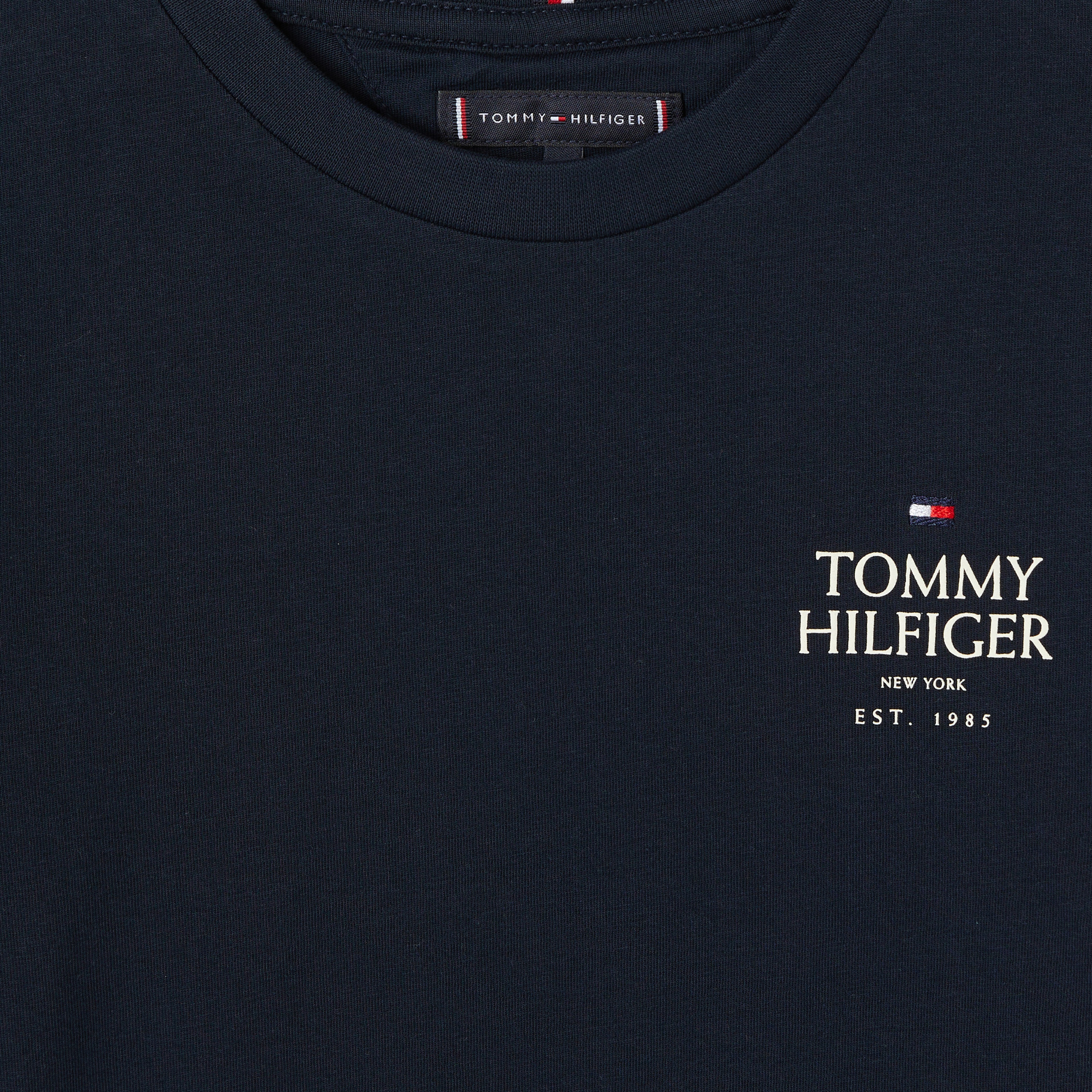 Tommy Hilfiger Logo Puff Print Çocuk Mavi T-Shirt