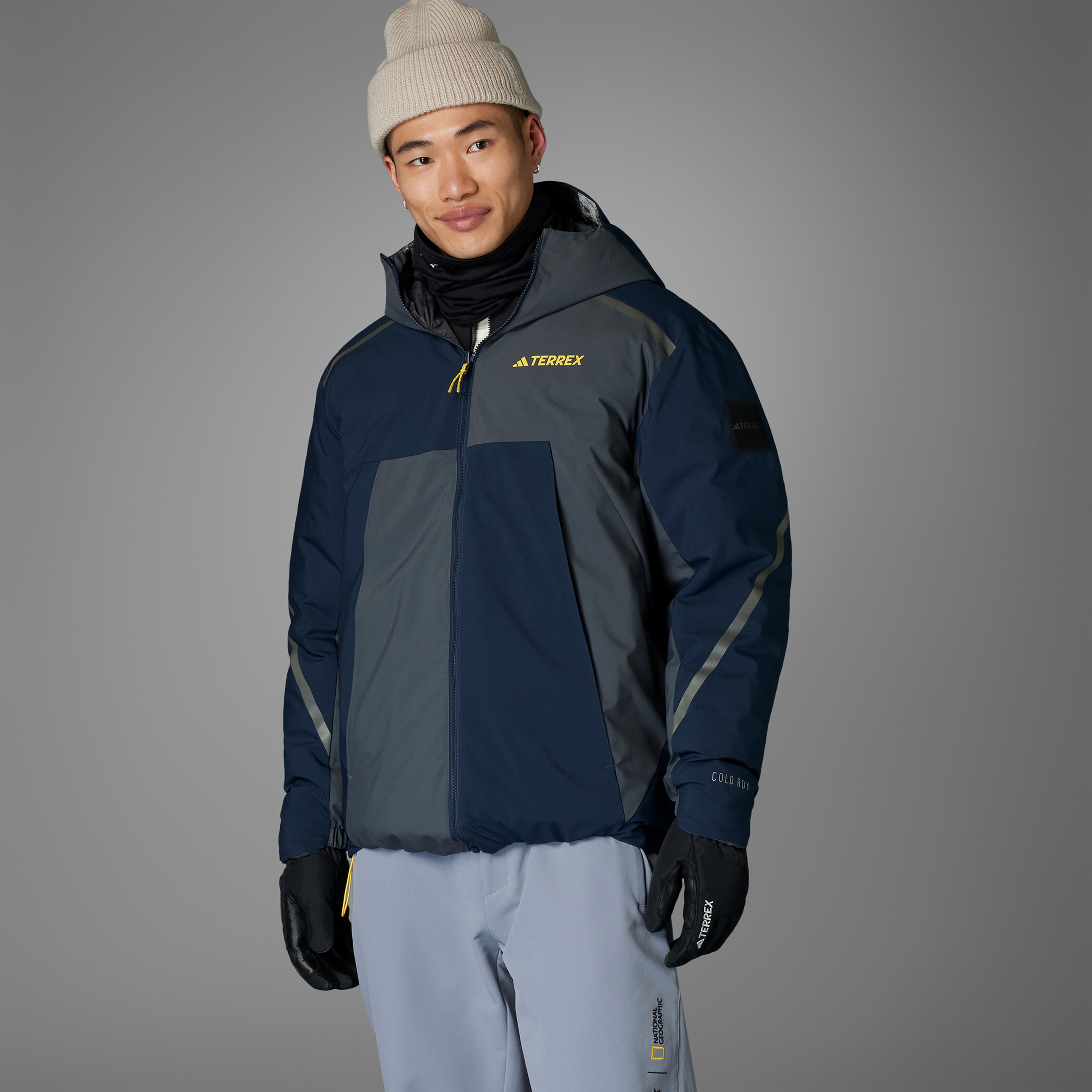 adidas National Geographic Insulated Çift Taraflı Erkek Gri Mont