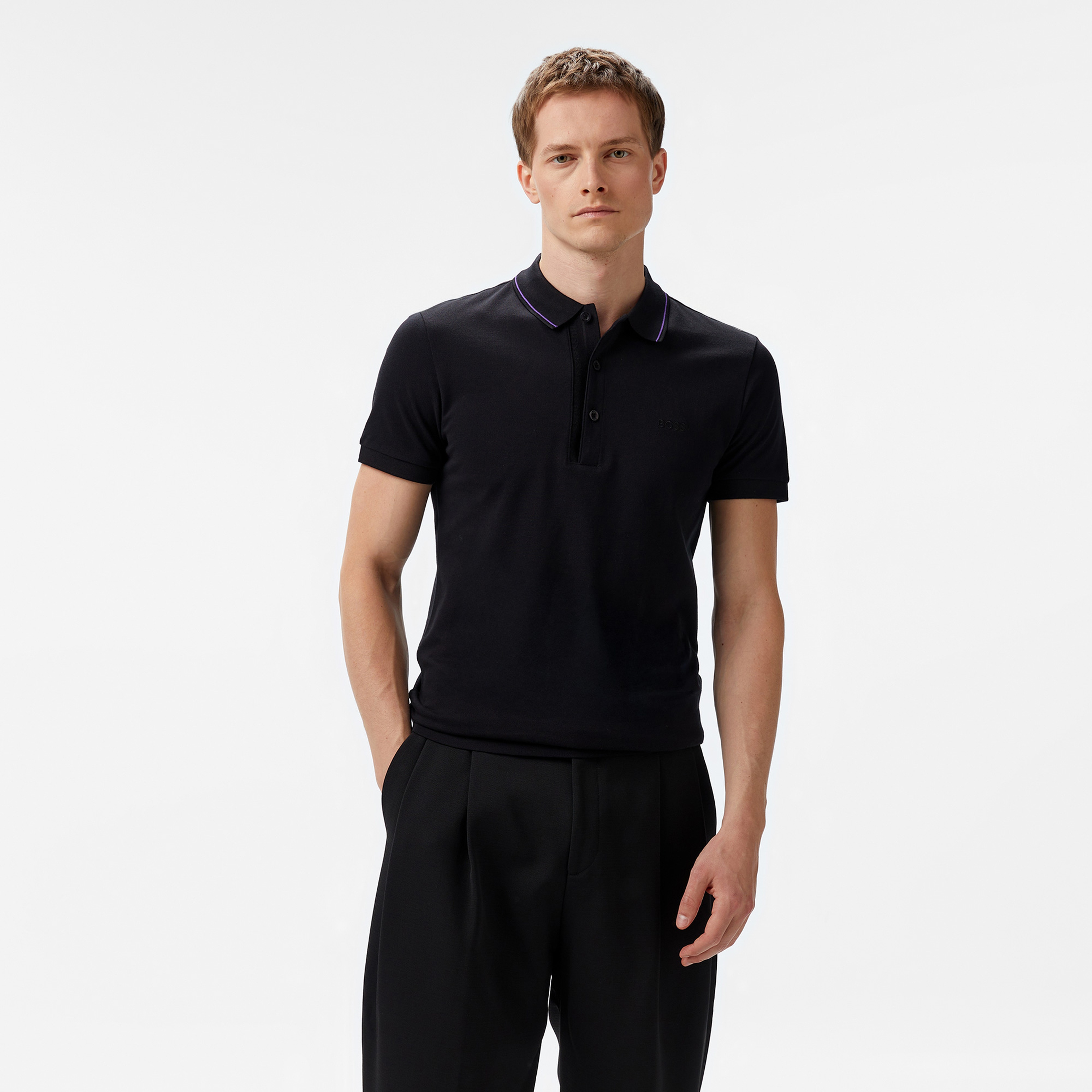 Boss Paule 4 Erkek Siyah Polo