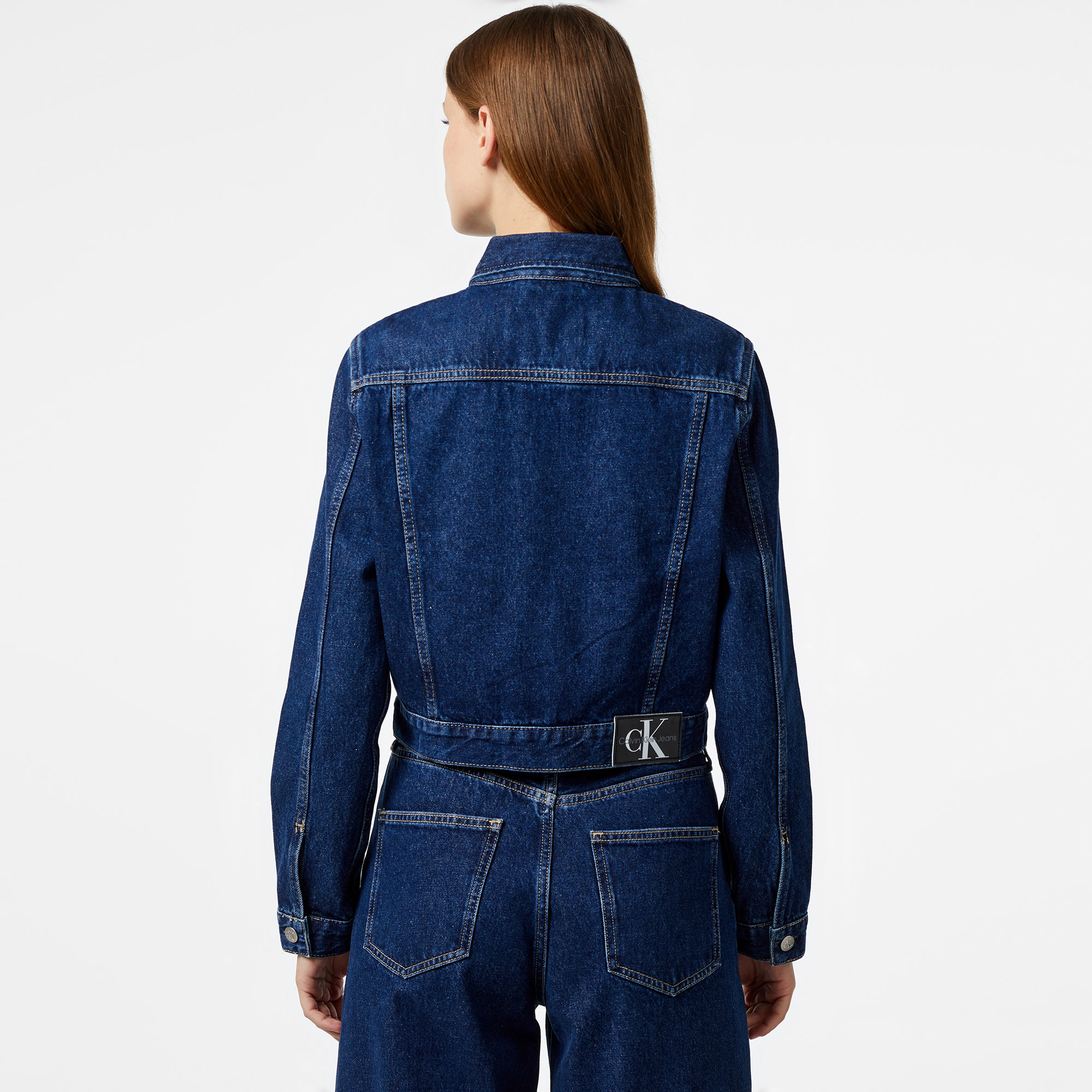 Calvin Klein Jeans Cropped 90's Kadın Mavi Ceket