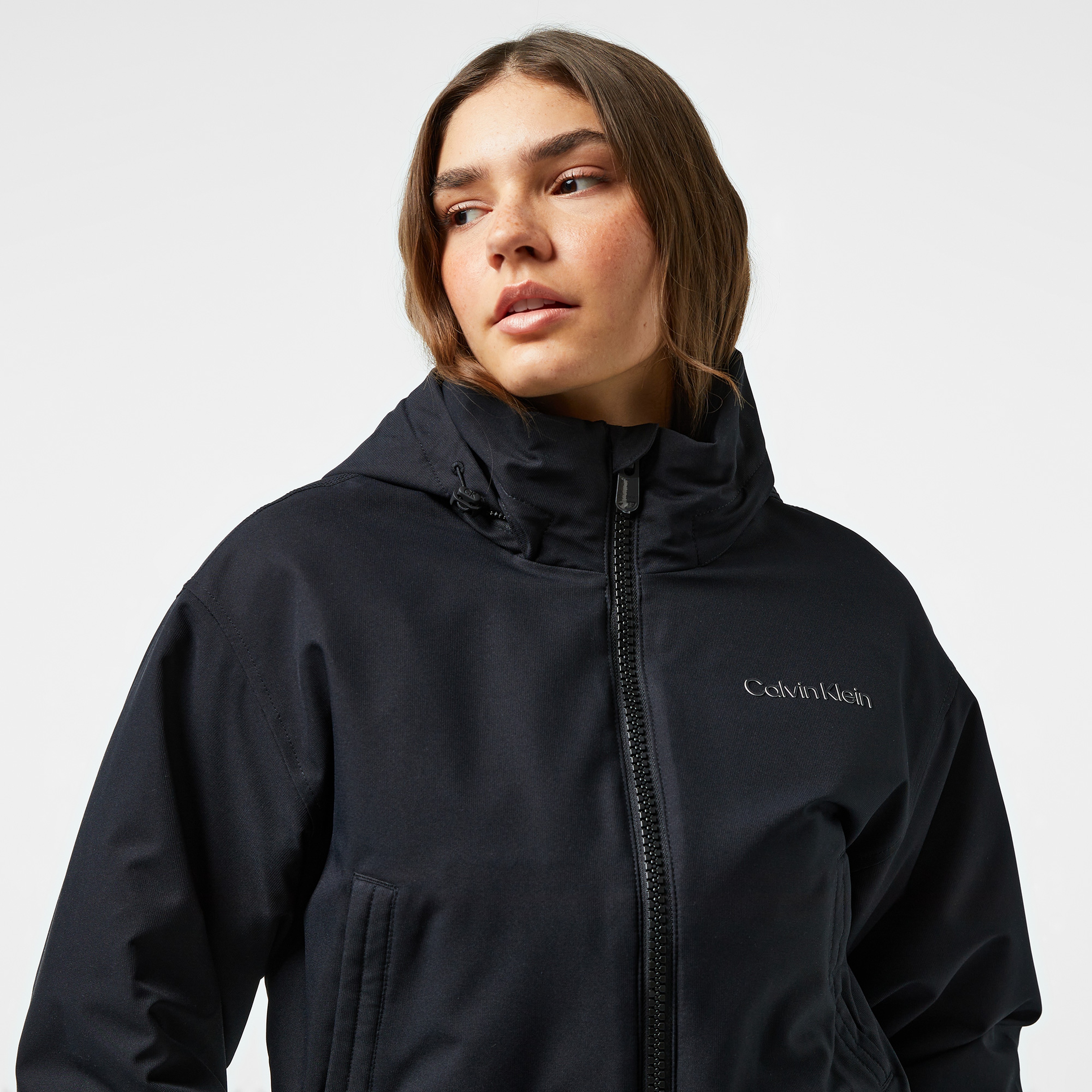 Calvin Klein Padded Cropped Kadın Siyah Ceket