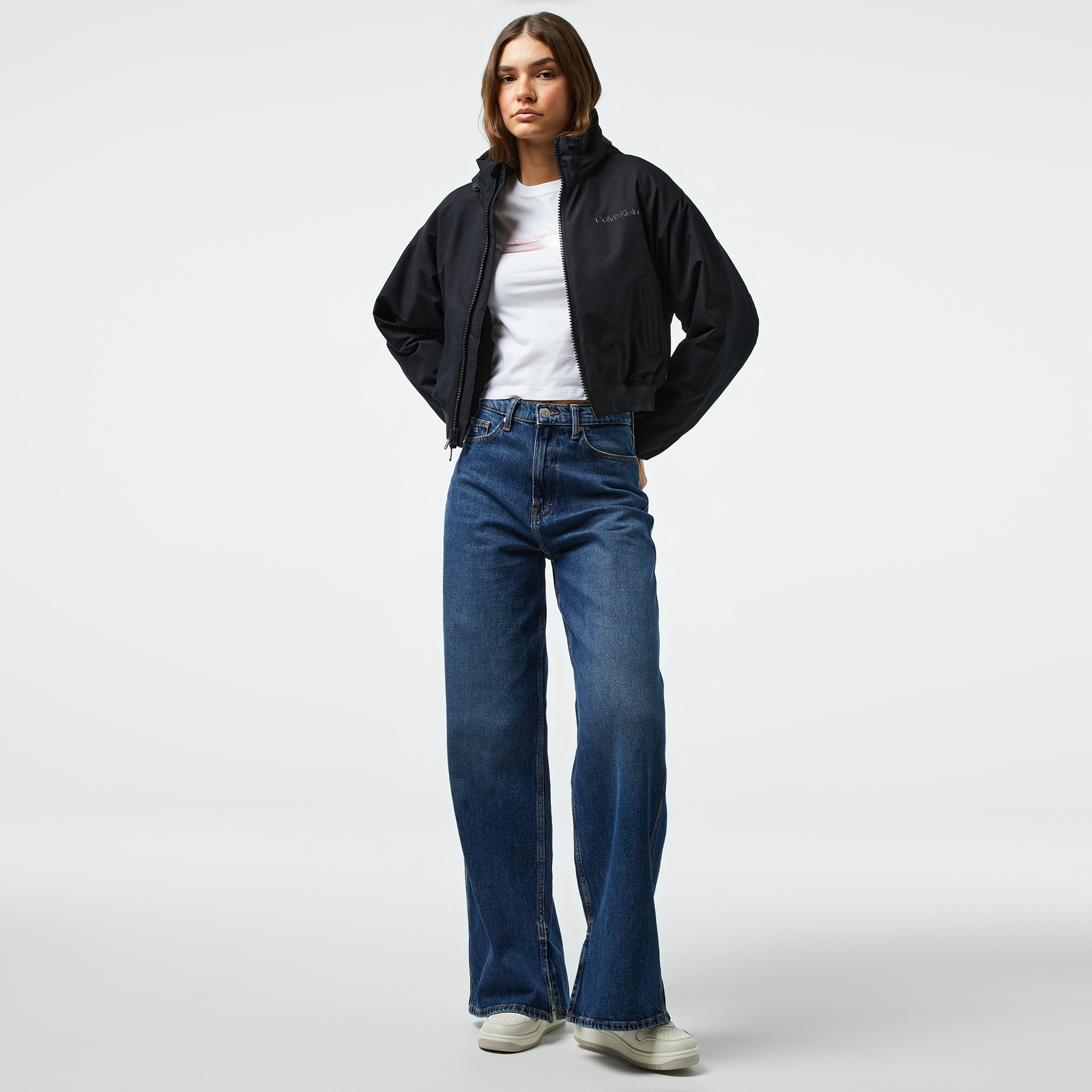 Calvin Klein Padded Cropped Kadın Siyah Ceket