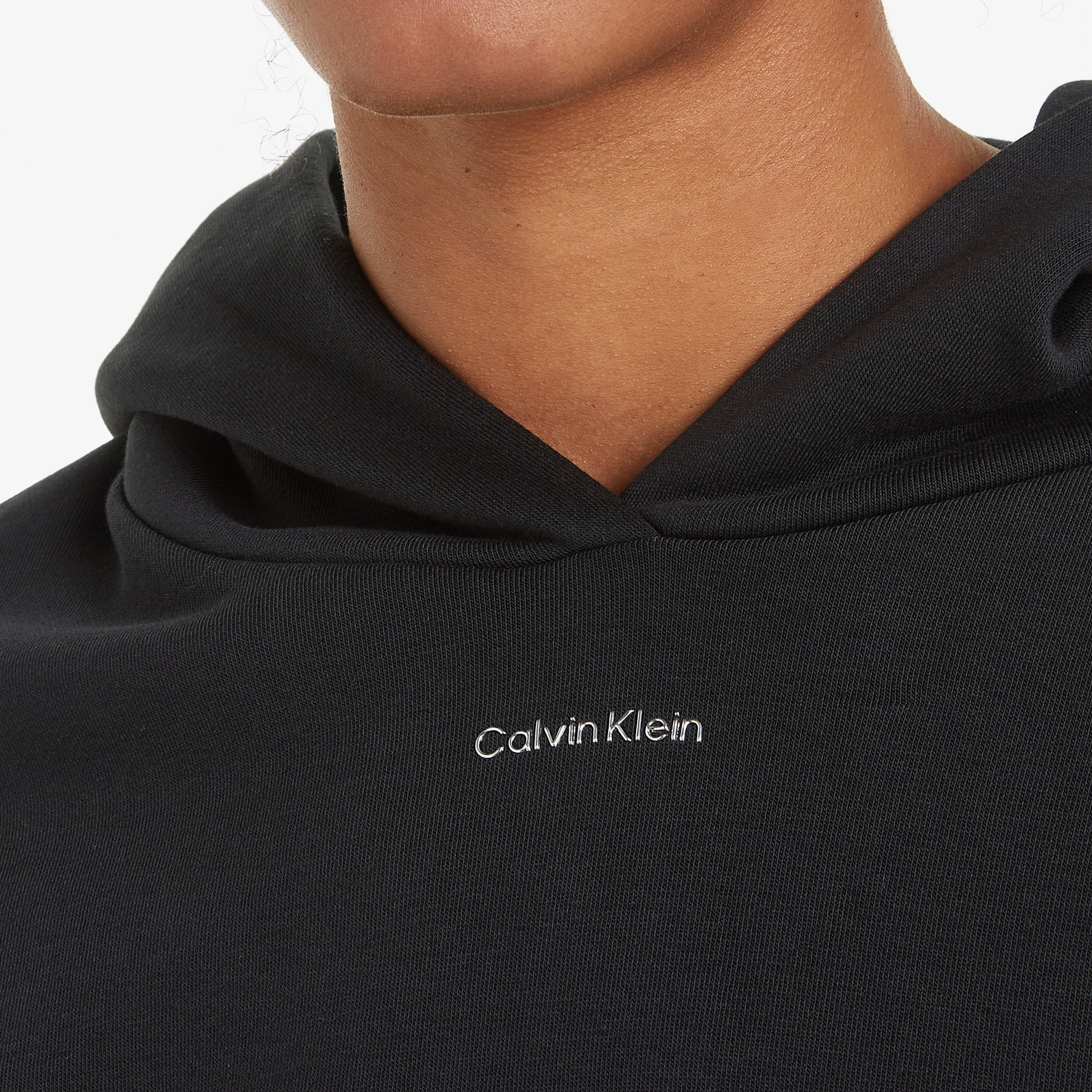 Calvin Klein Nano Logo Relaxed Kadın Siyah Hoodie