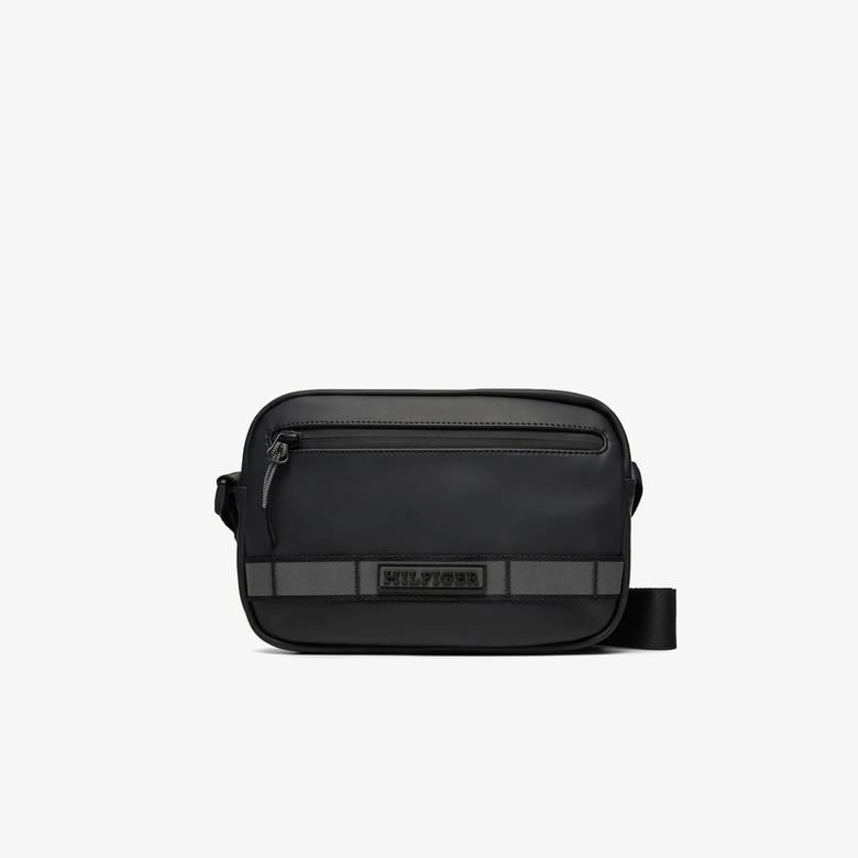Tommy Hilfiger Monotype Reporter Erkek Siyah Omuz Çantası