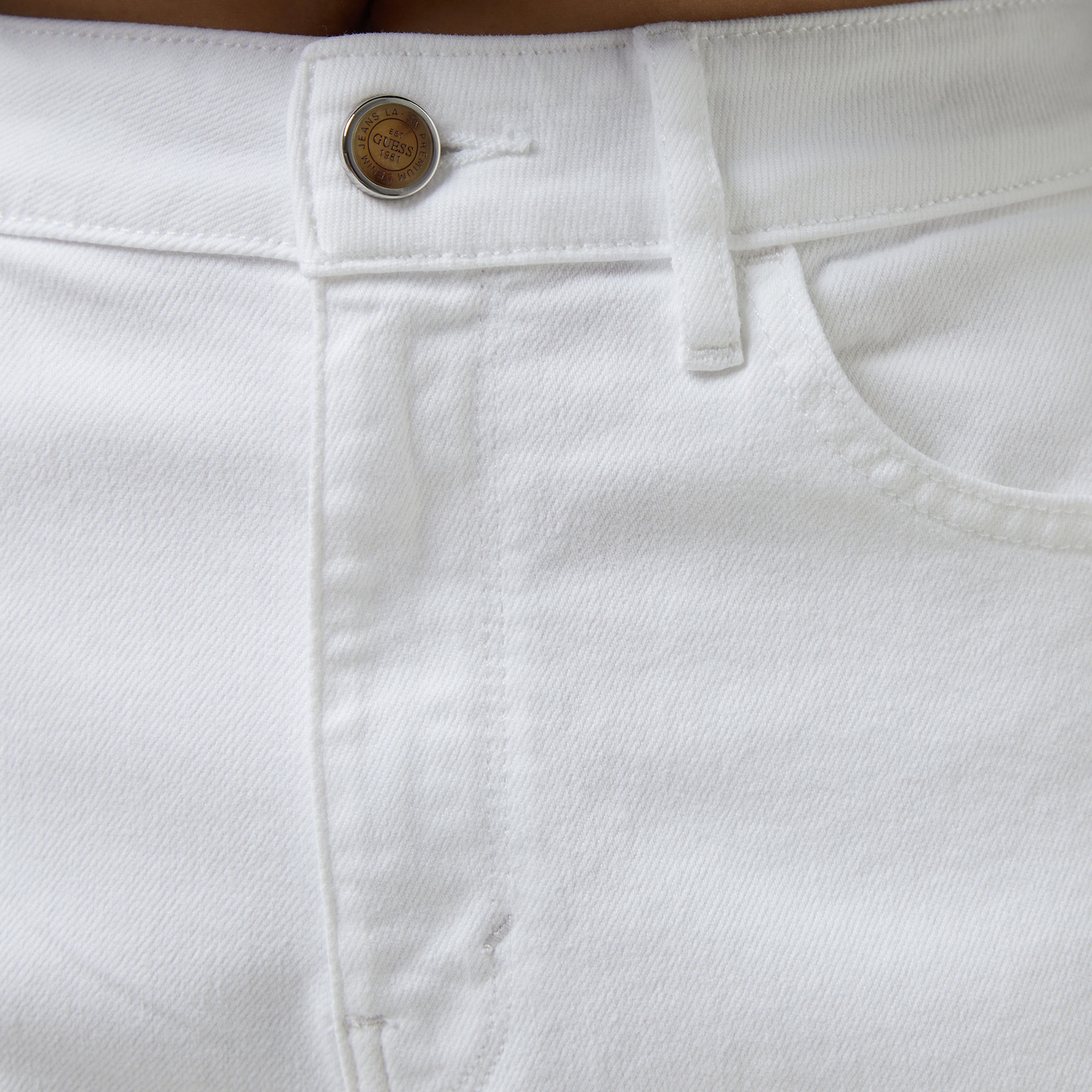 Guess Bellflower Crop Wide  Kadın Beyaz Jean