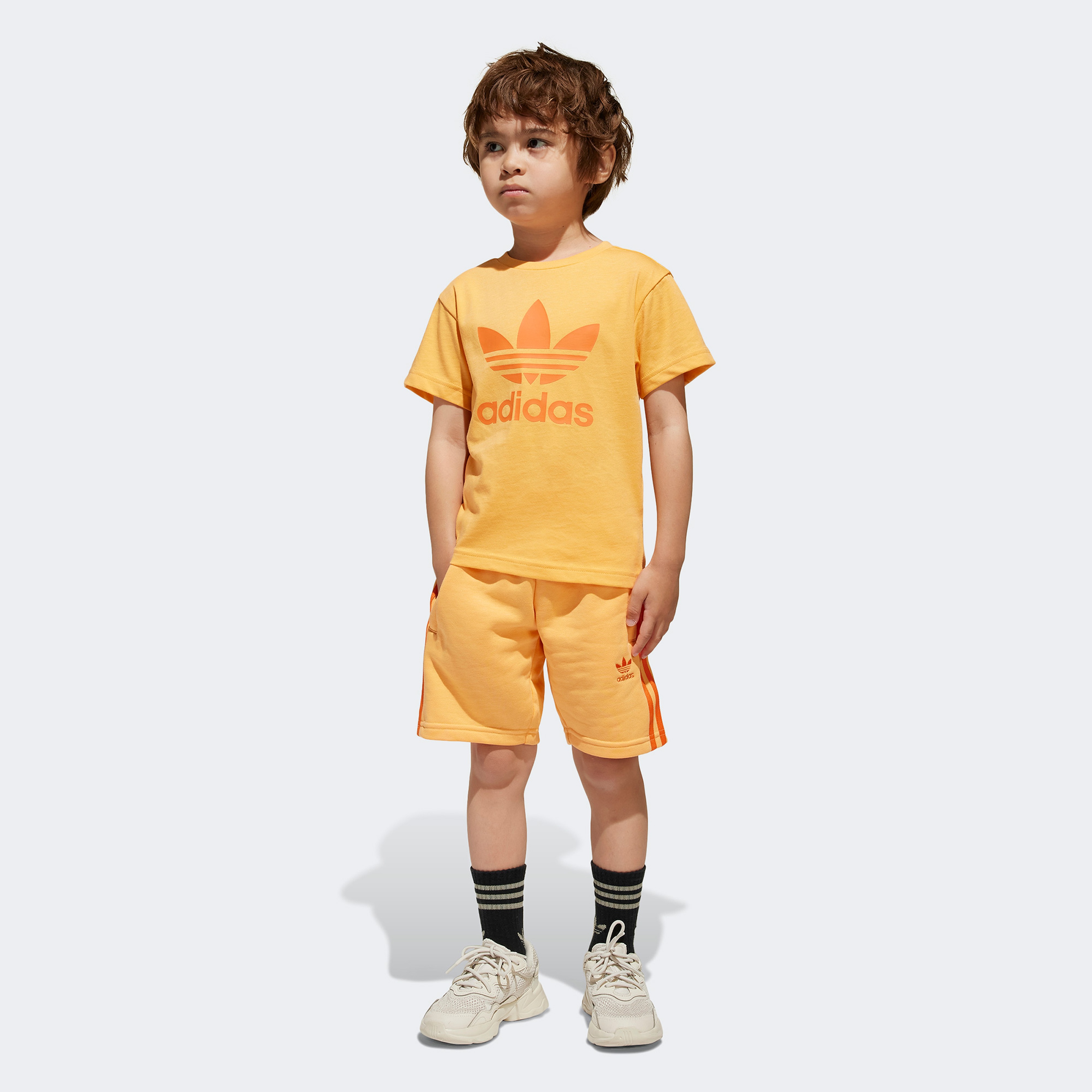 adidas Adicolor Short Set Çocuk Turuncu Eşofman Takımı