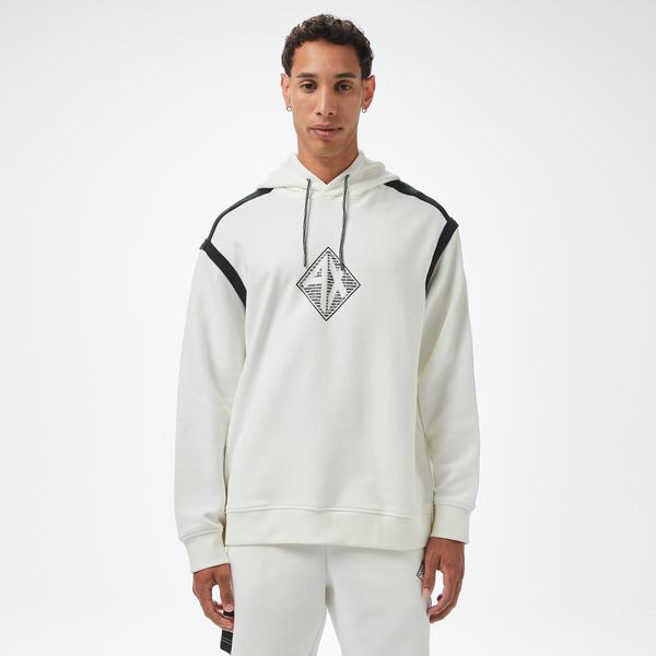 Armani Exchange Erkek Beyaz Kapüşonlu Sweatshirt