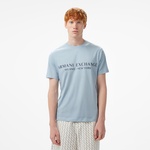 Armani Exchange Erkek Mavi Bisiklet Yaka T-Shirt