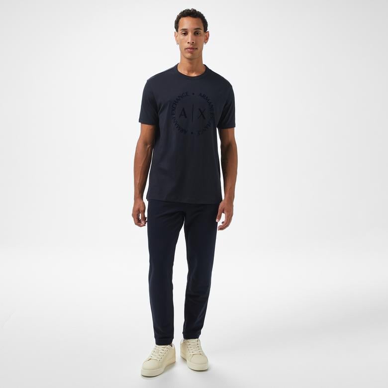 Armani Exchange Erkek Lacivert Bisiklet Yaka T-Shirt