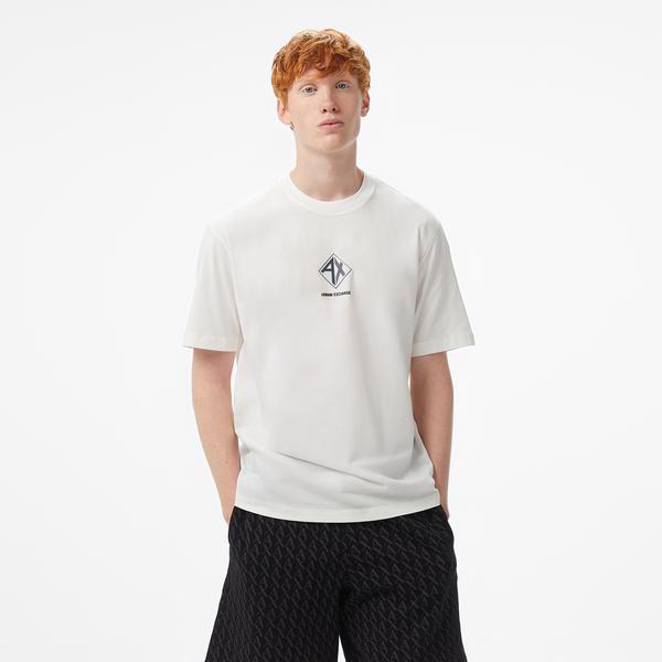 Armani Exchange Erkek Beyaz Bisiklet Yaka T-Shirt