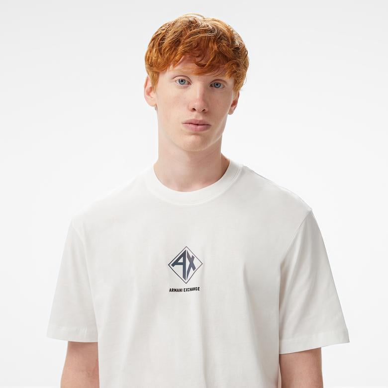 Armani Exchange Erkek Beyaz Bisiklet Yaka T-Shirt