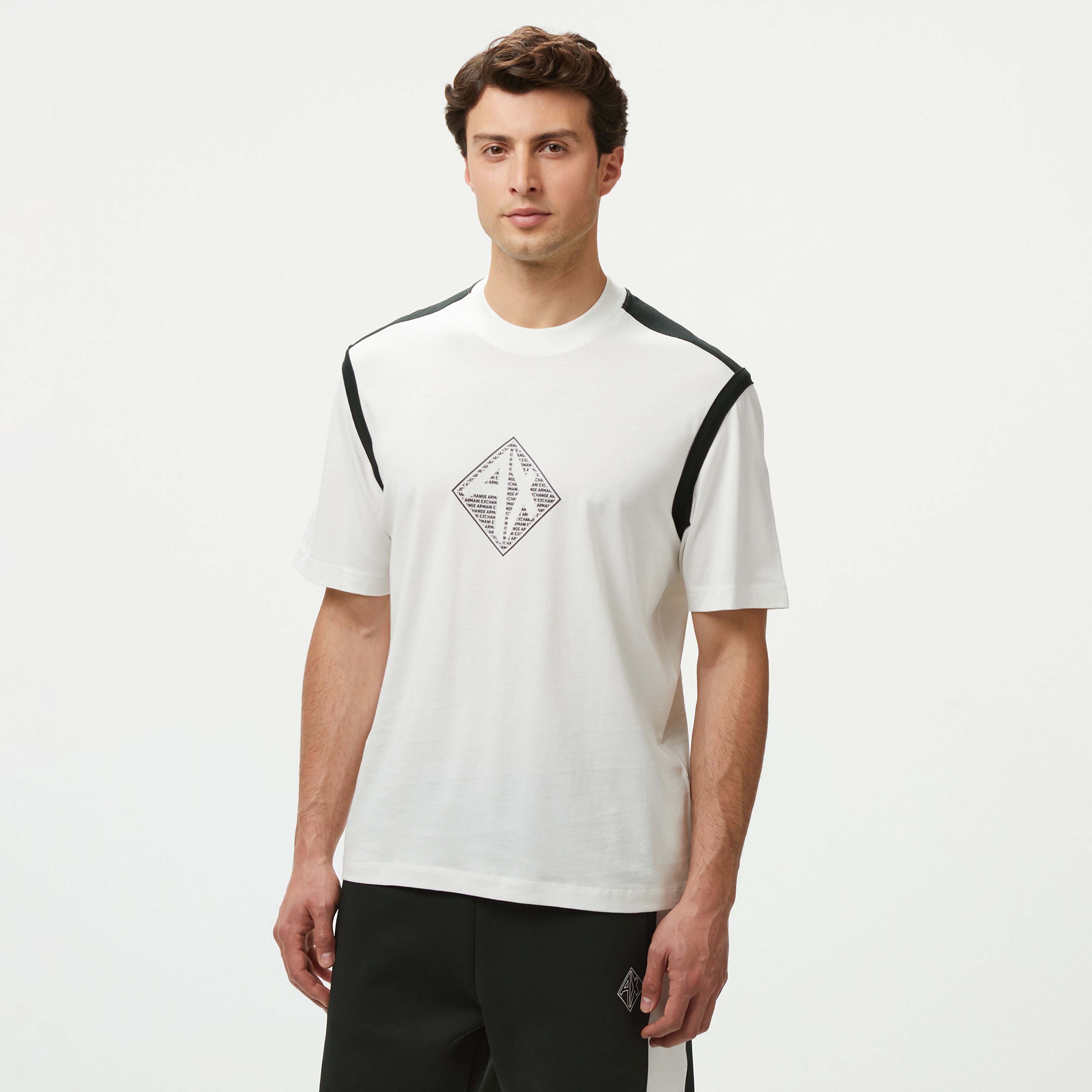 Armani Exchange Erkek Beyaz Bisiklet Yaka T-Shirt