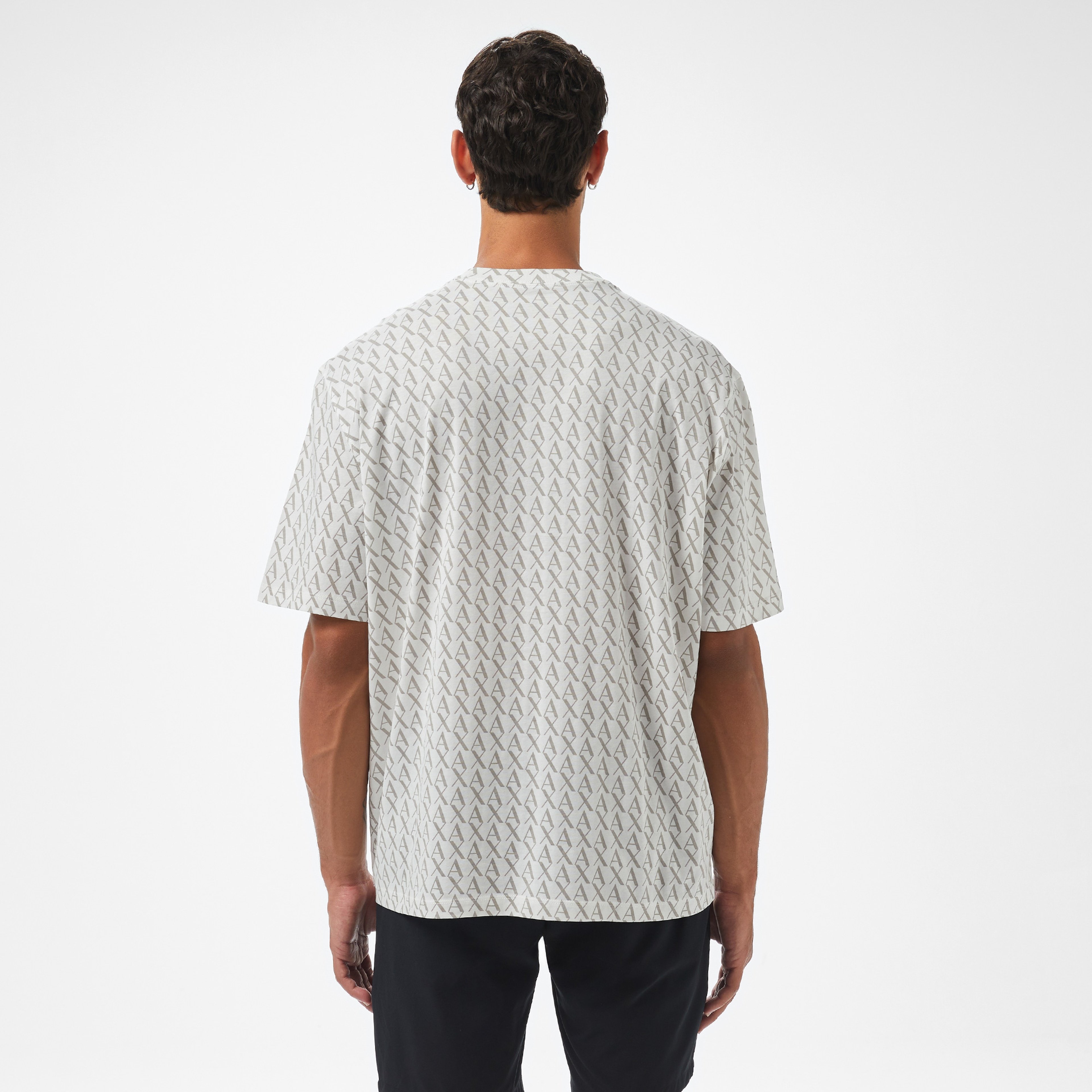 Armani Exchange Erkek Beyaz Bisiklet Yaka T-Shirt