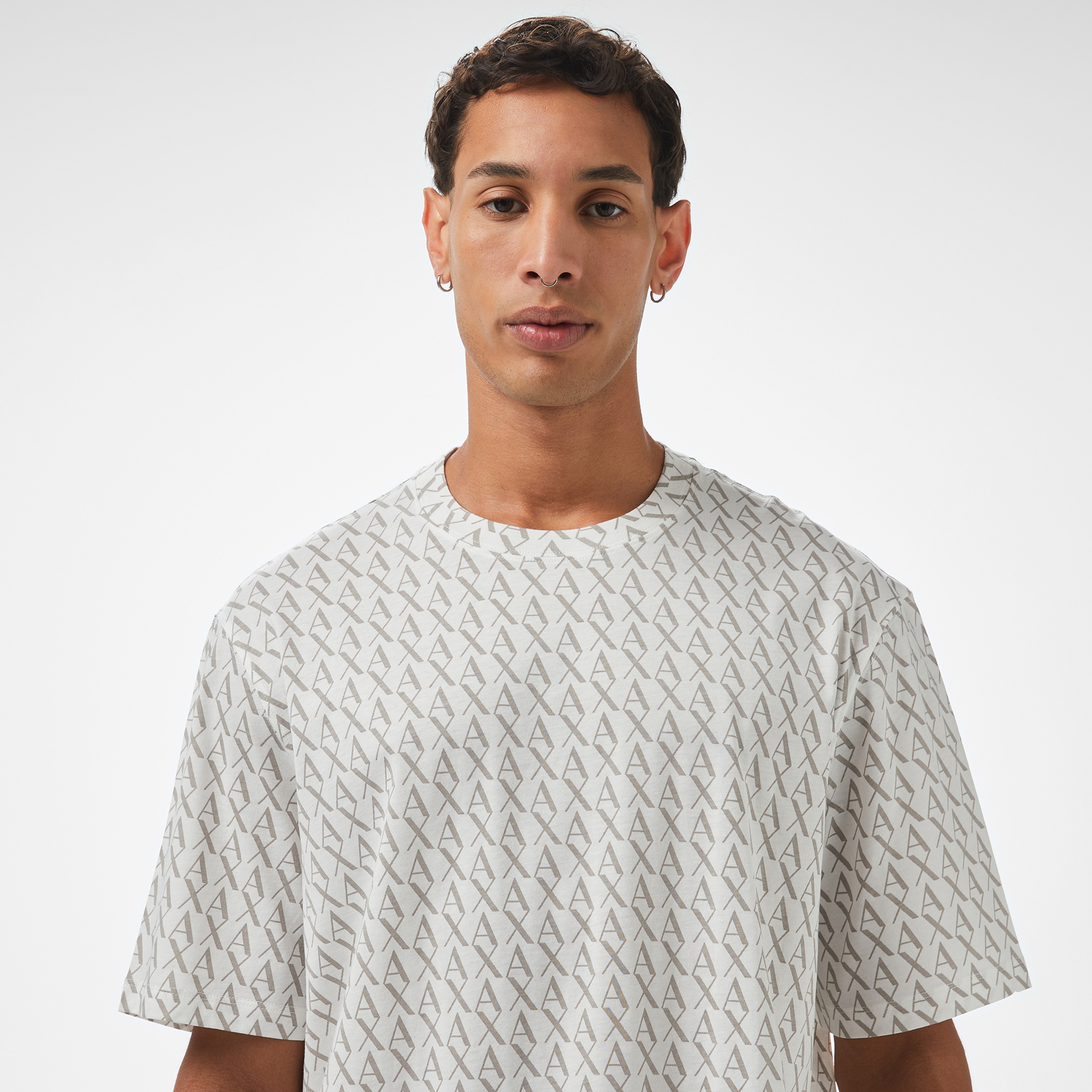 Armani Exchange Erkek Beyaz Bisiklet Yaka T-Shirt