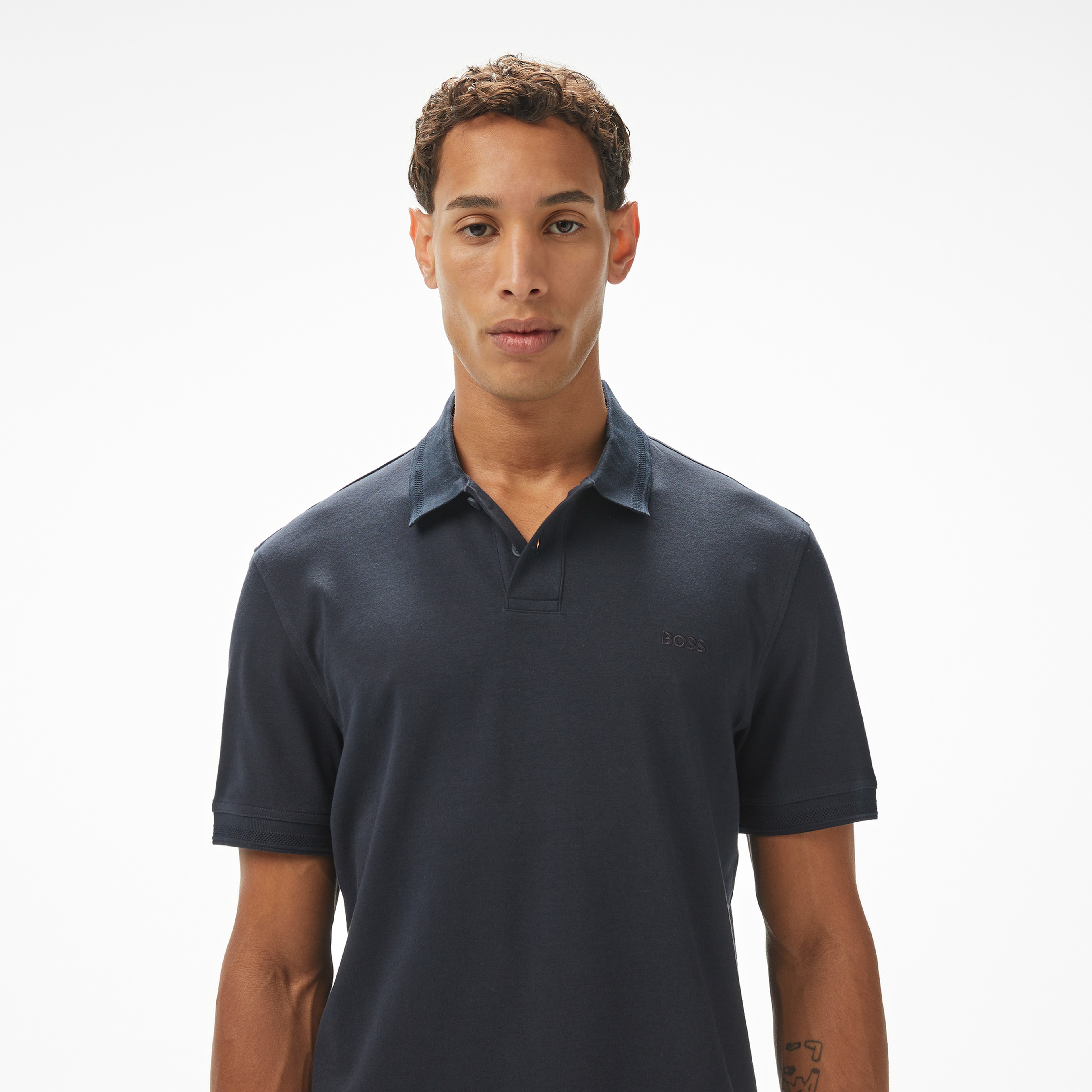 Boss Pe Interlock Erkek Lacivert Polo