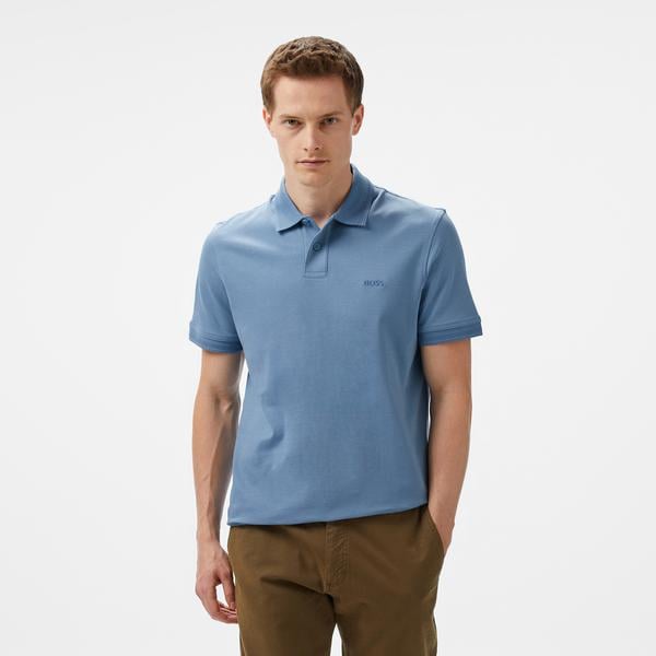 Boss Pe Interlock Erkek Mavi Polo