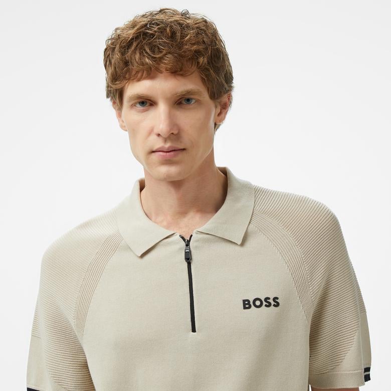 BOSS Perform Max PL Erkek Bej Polo