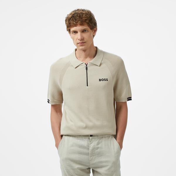 BOSS Perform Max PL Erkek Bej Polo