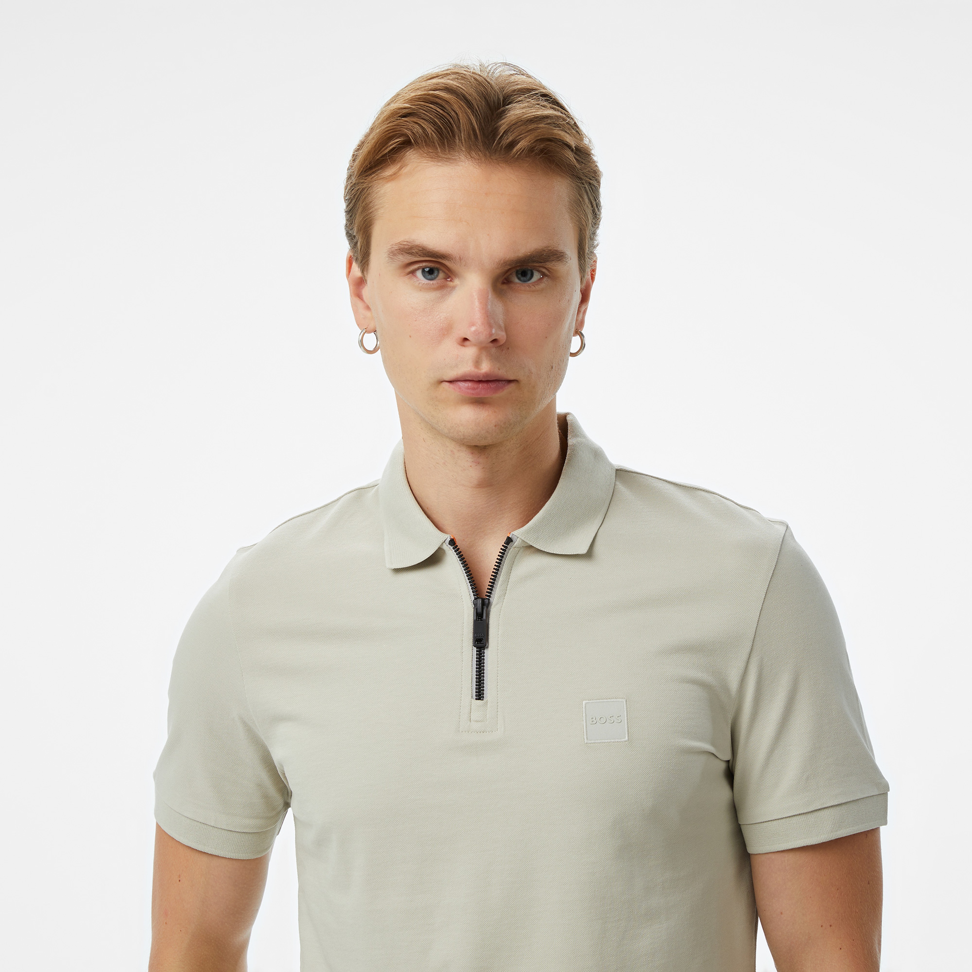 BOSS Passerzip Erkek Açık Bej Polo