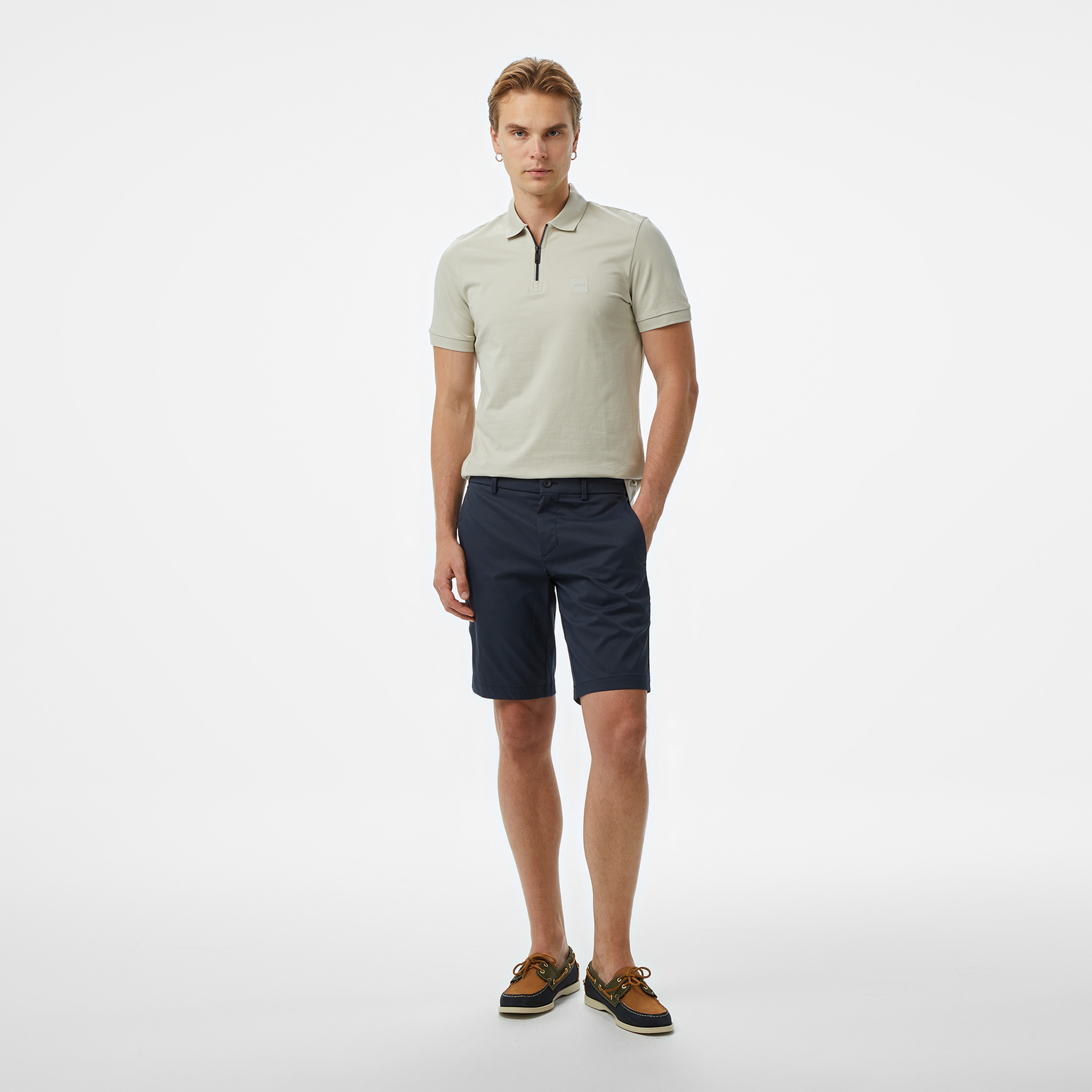 BOSS Passerzip Erkek Açık Bej Polo