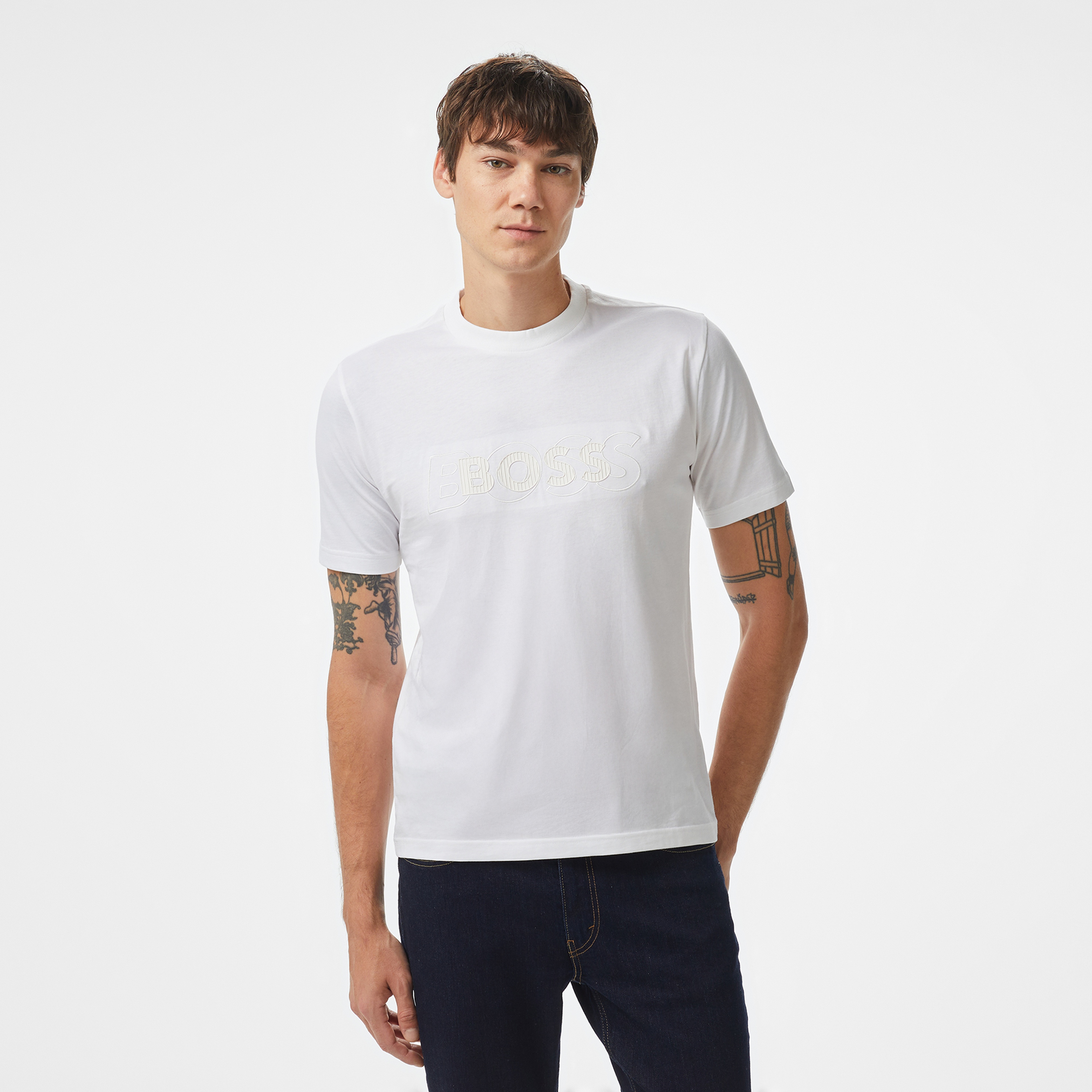 Boss Erkek Beyaz T-Shirt