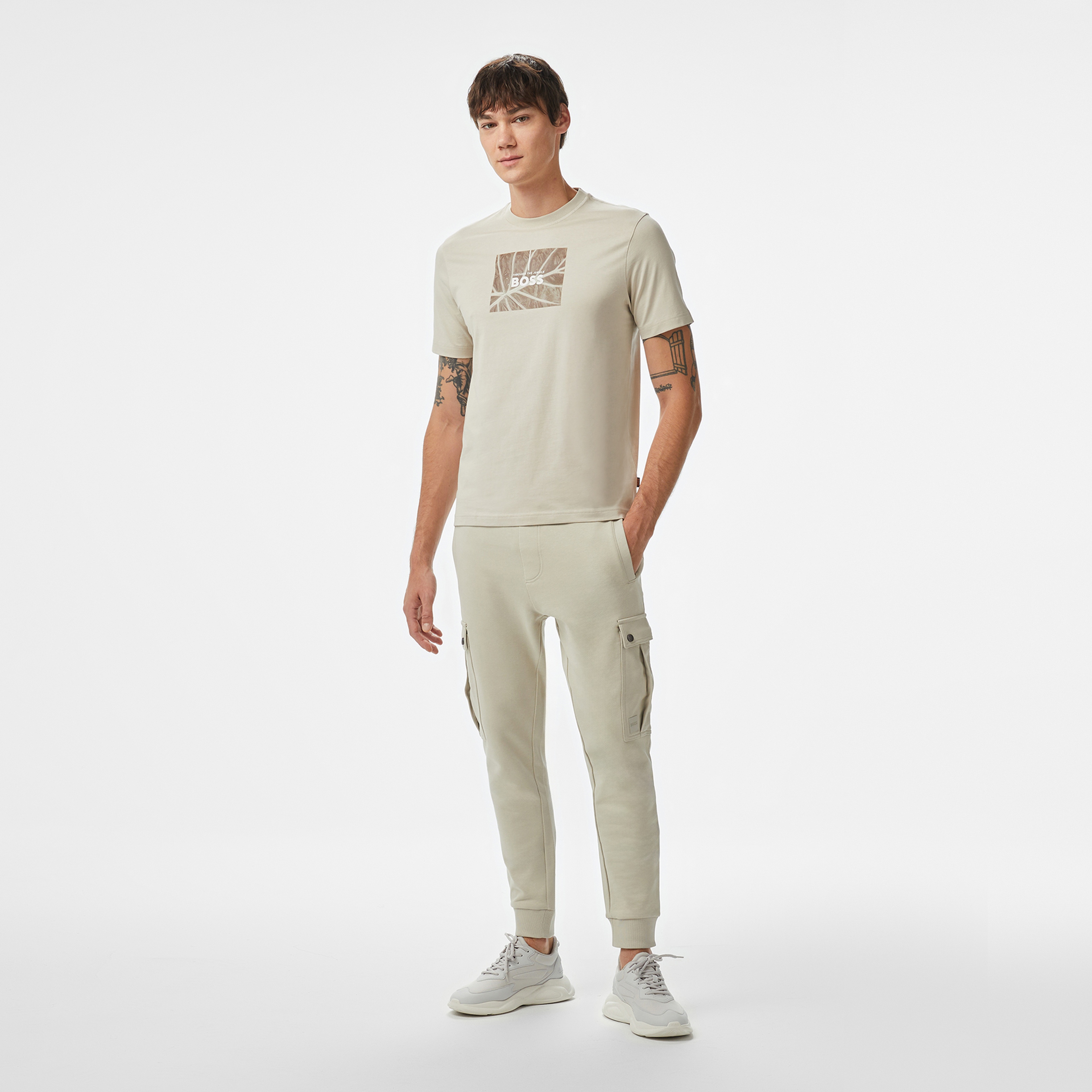 Boss Erkek Bej T-Shirt