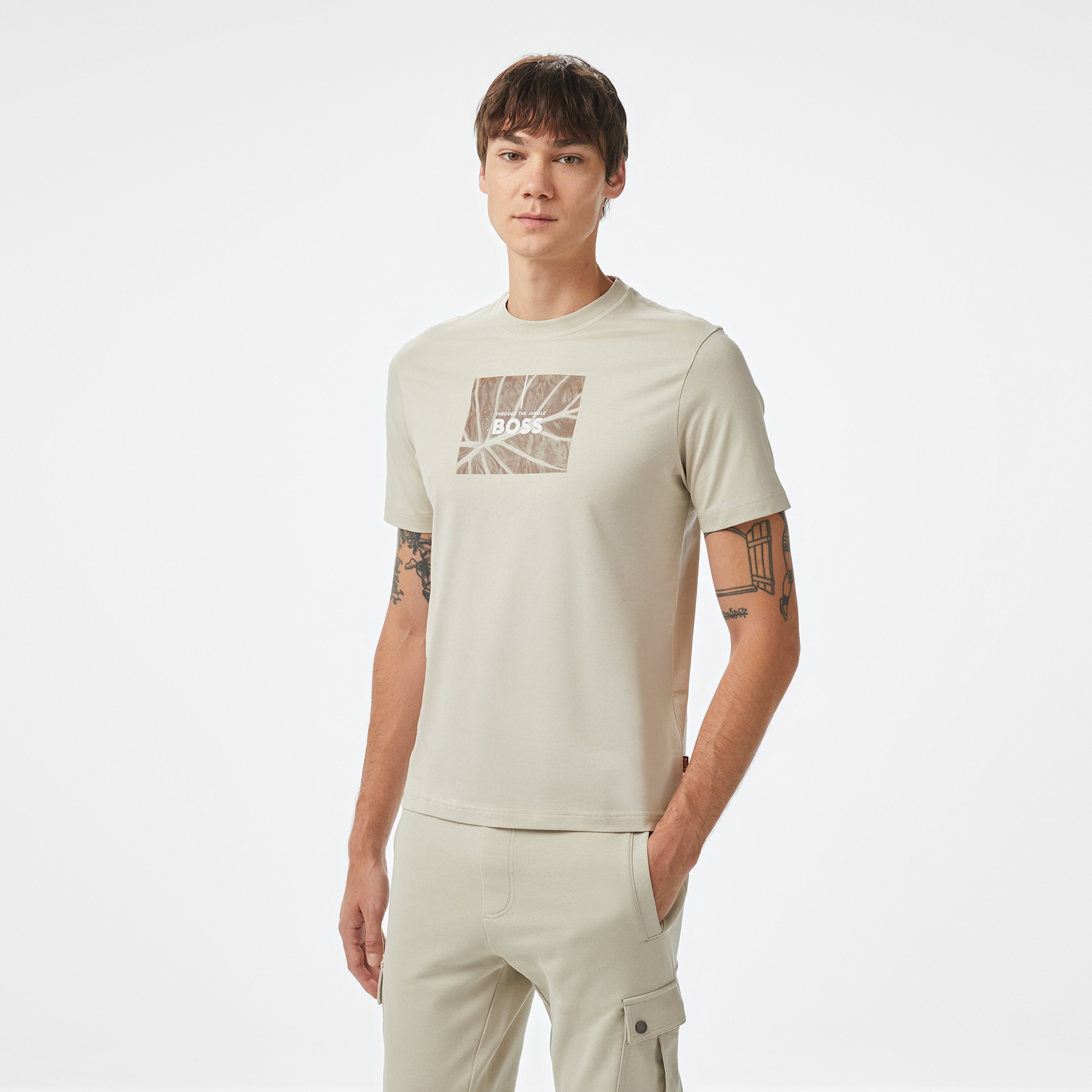 Boss Erkek Bej T-Shirt