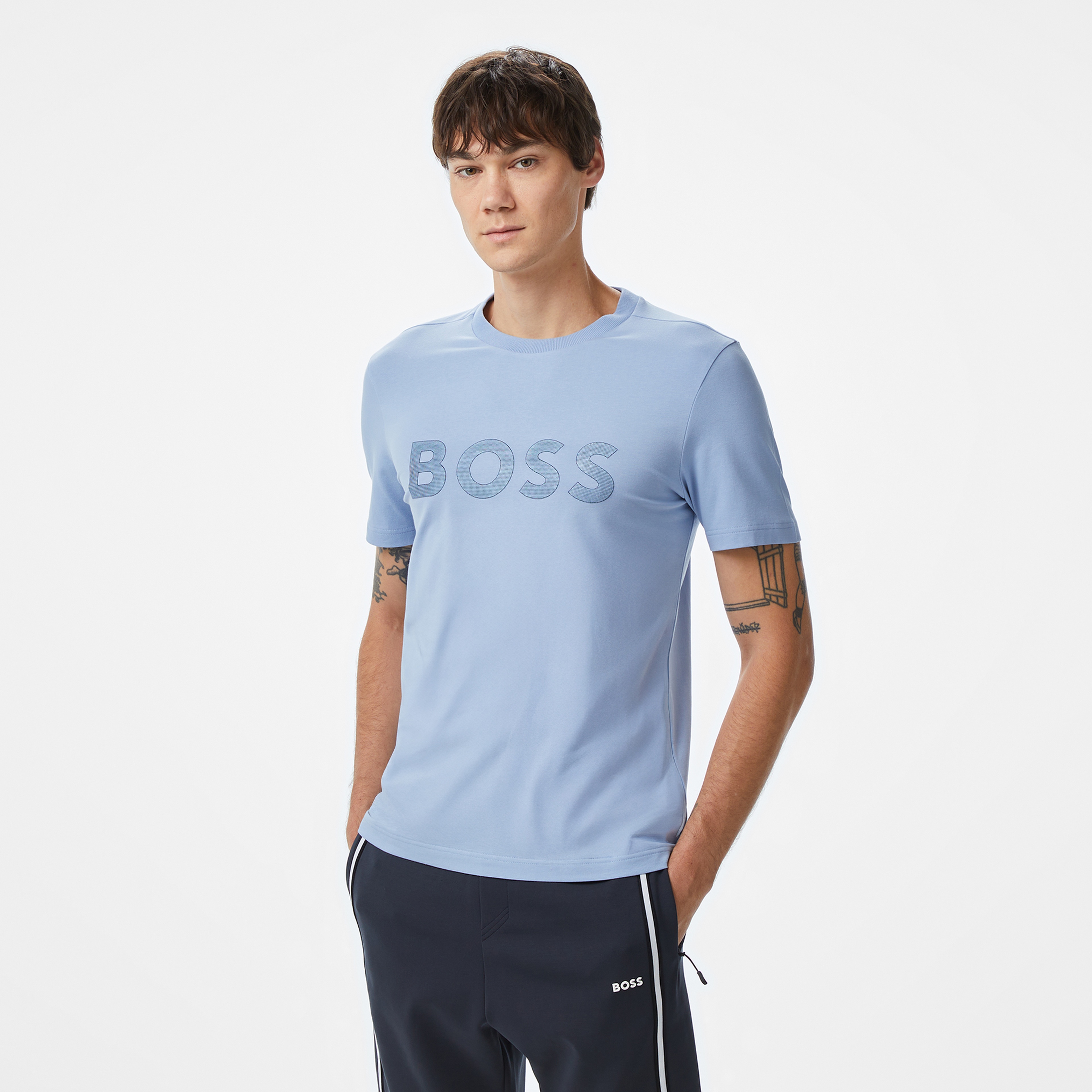 Boss Erkek Mavi T-Shirt