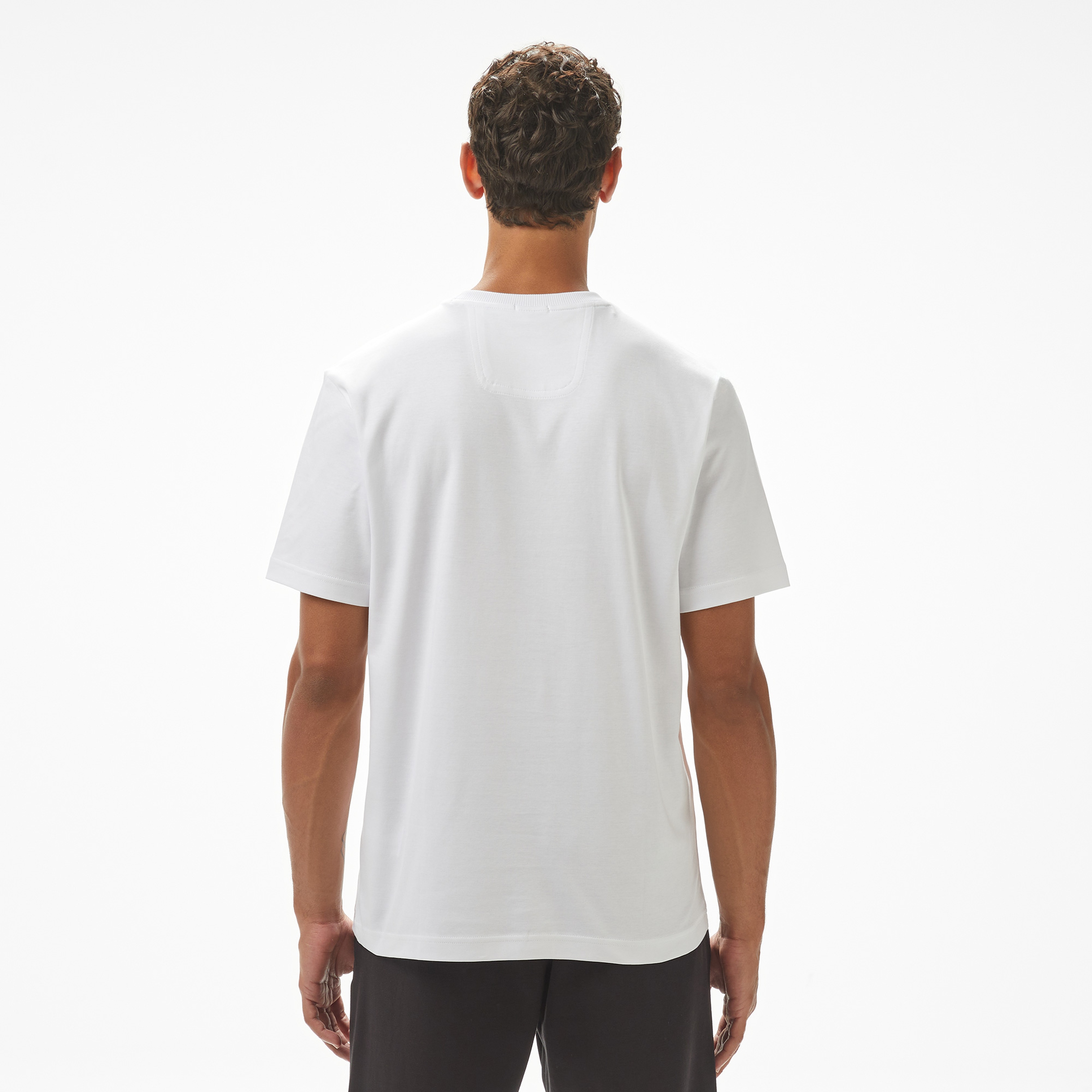 Boss Tee Print Striped C Erkek Beyaz T-Shirt