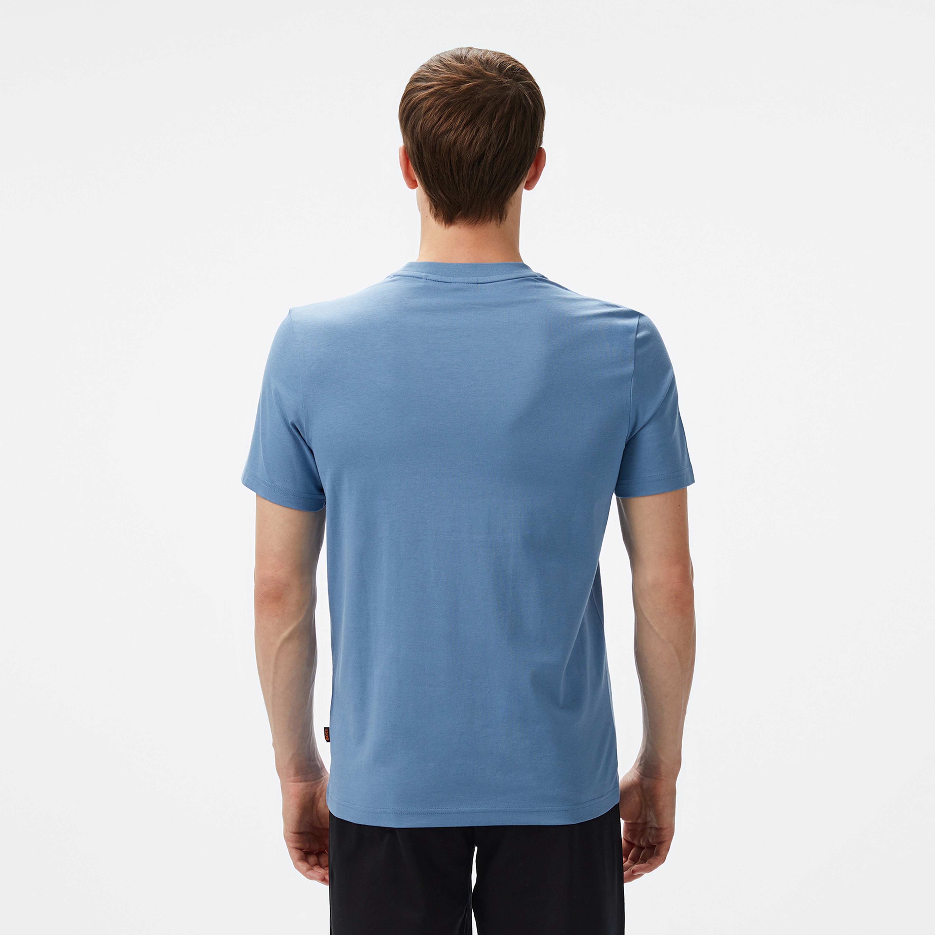 Boss Logo Erkek Mavi T-Shirt