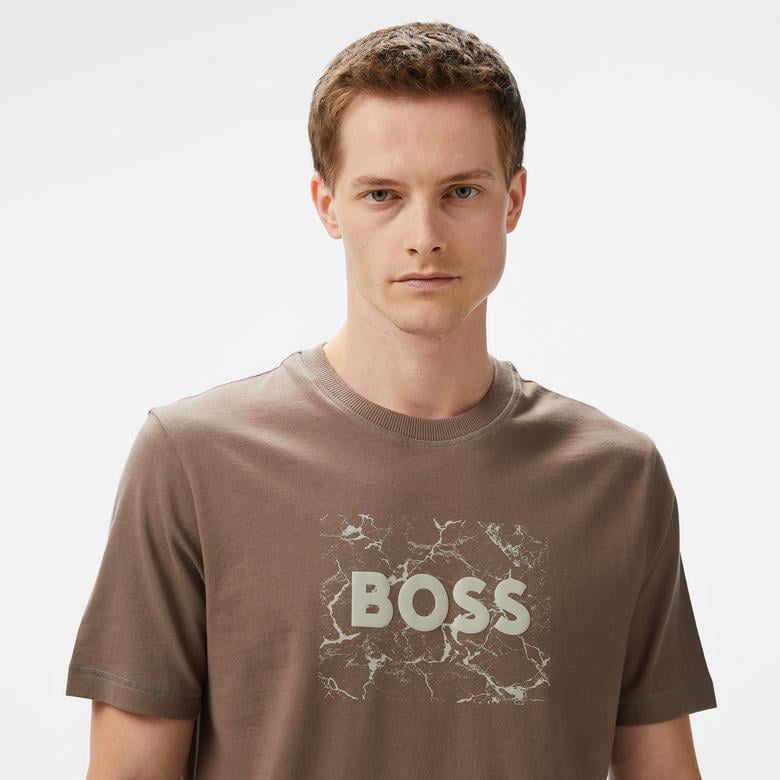Boss Logospace Erkek Bej T-Shirt