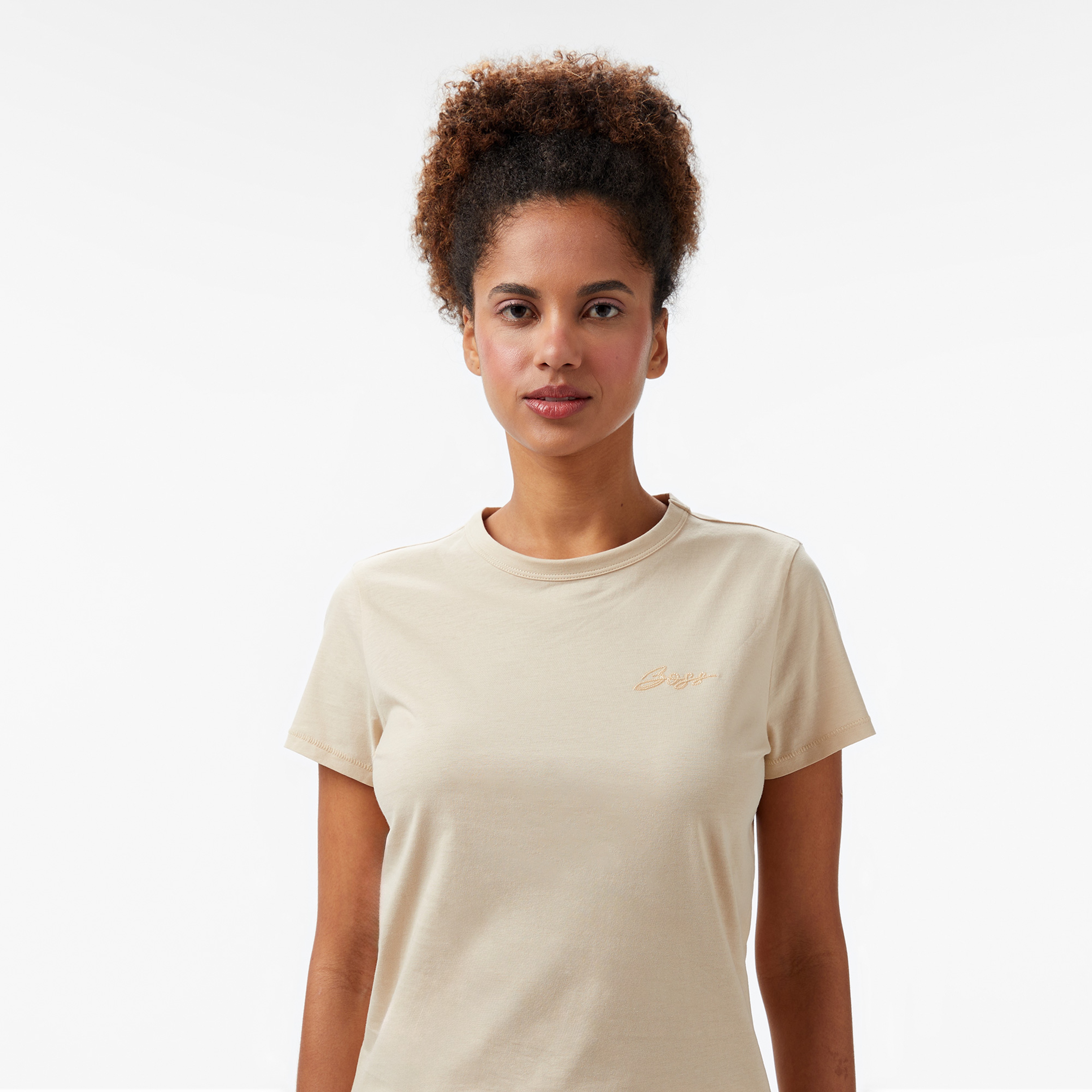 Boss Elogo 20 Kadın Bej T-Shirt