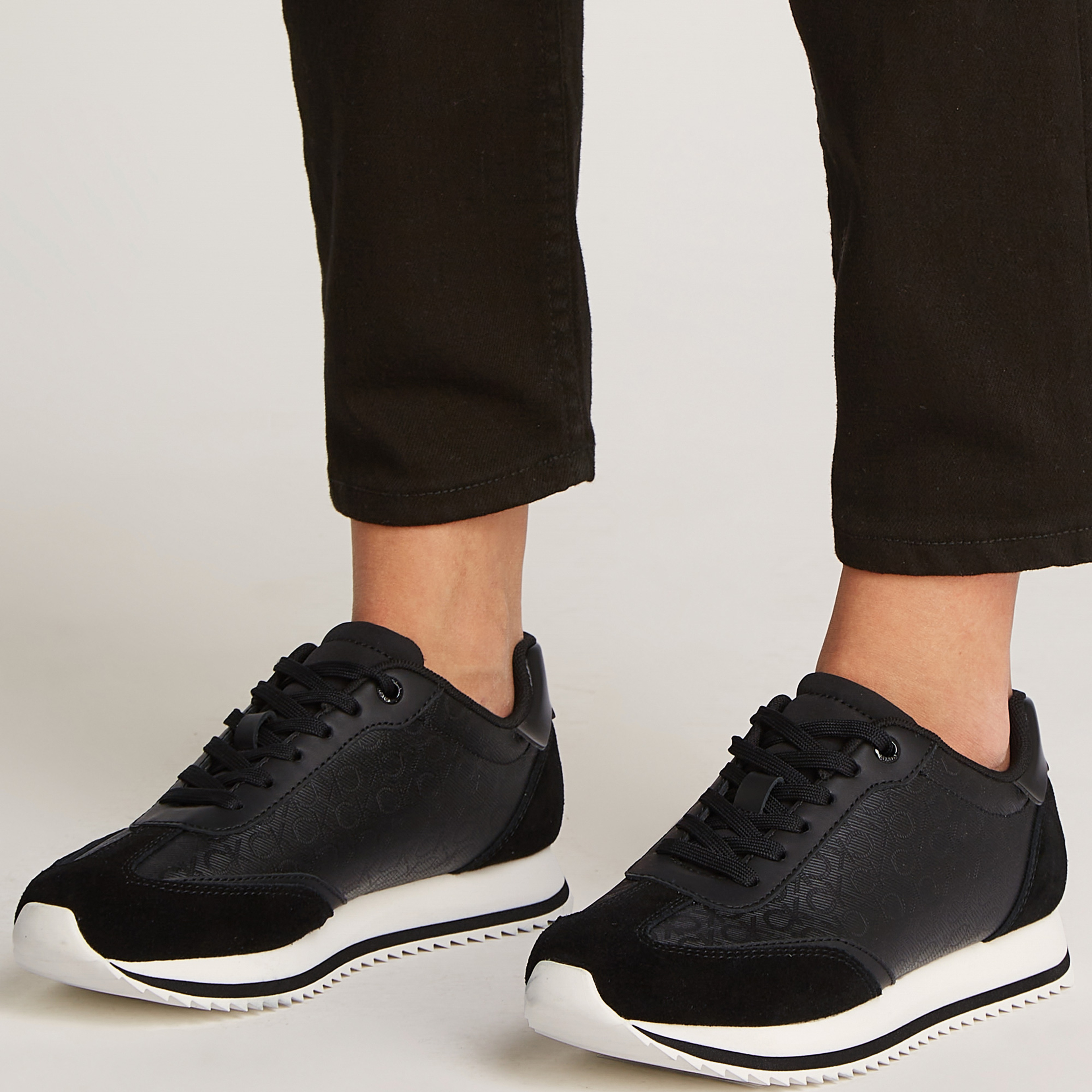 Calvin Klein Runner Lace Up - Mono Mix Kadın Siyah Sneaker