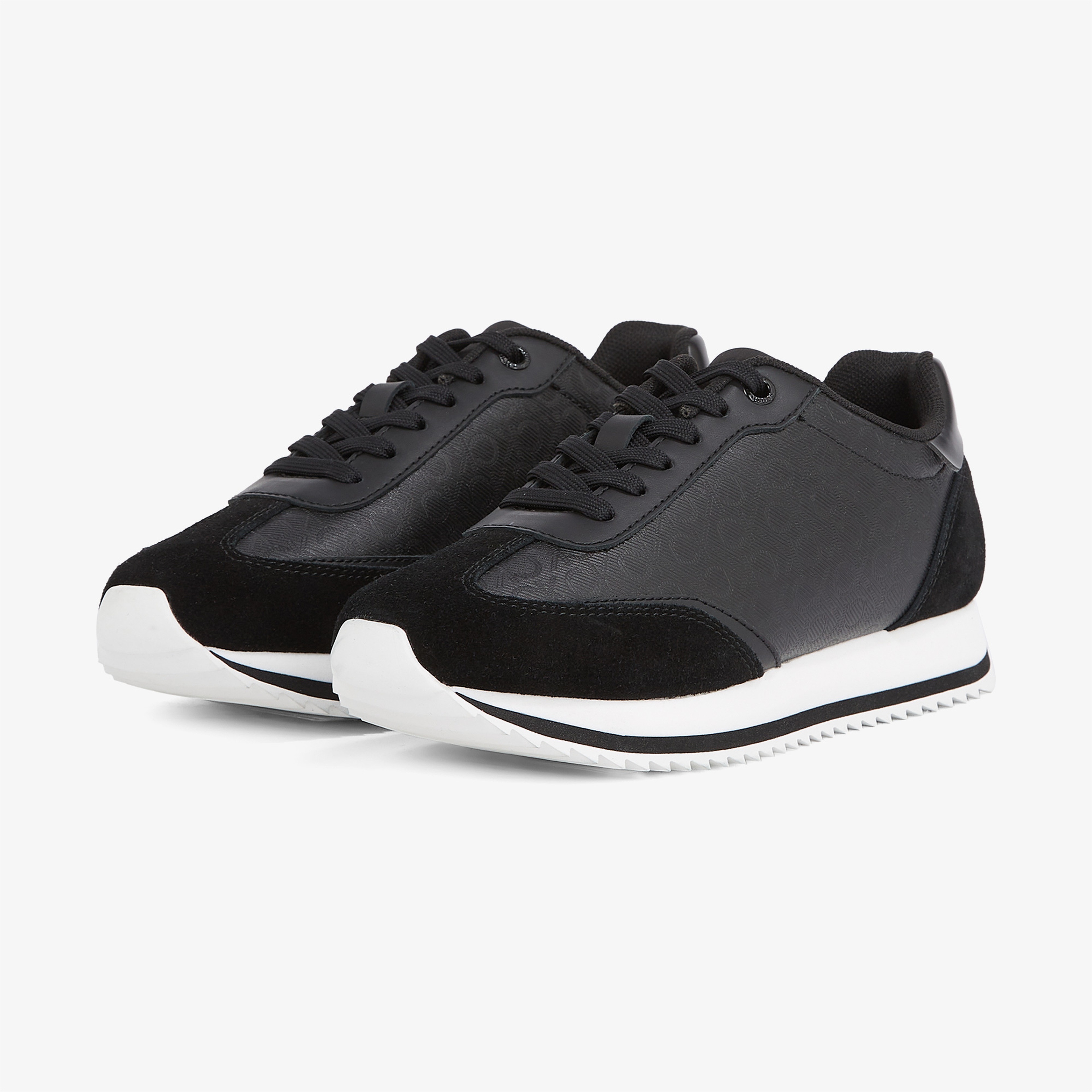 Calvin Klein Runner Lace Up - Mono Mix Kadın Siyah Sneaker