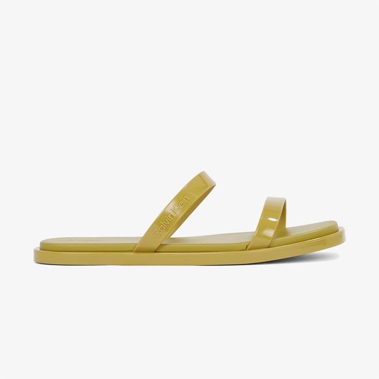 Calvin Klein Double Bar Slide - Jelly Kadın Yeşil Terlik