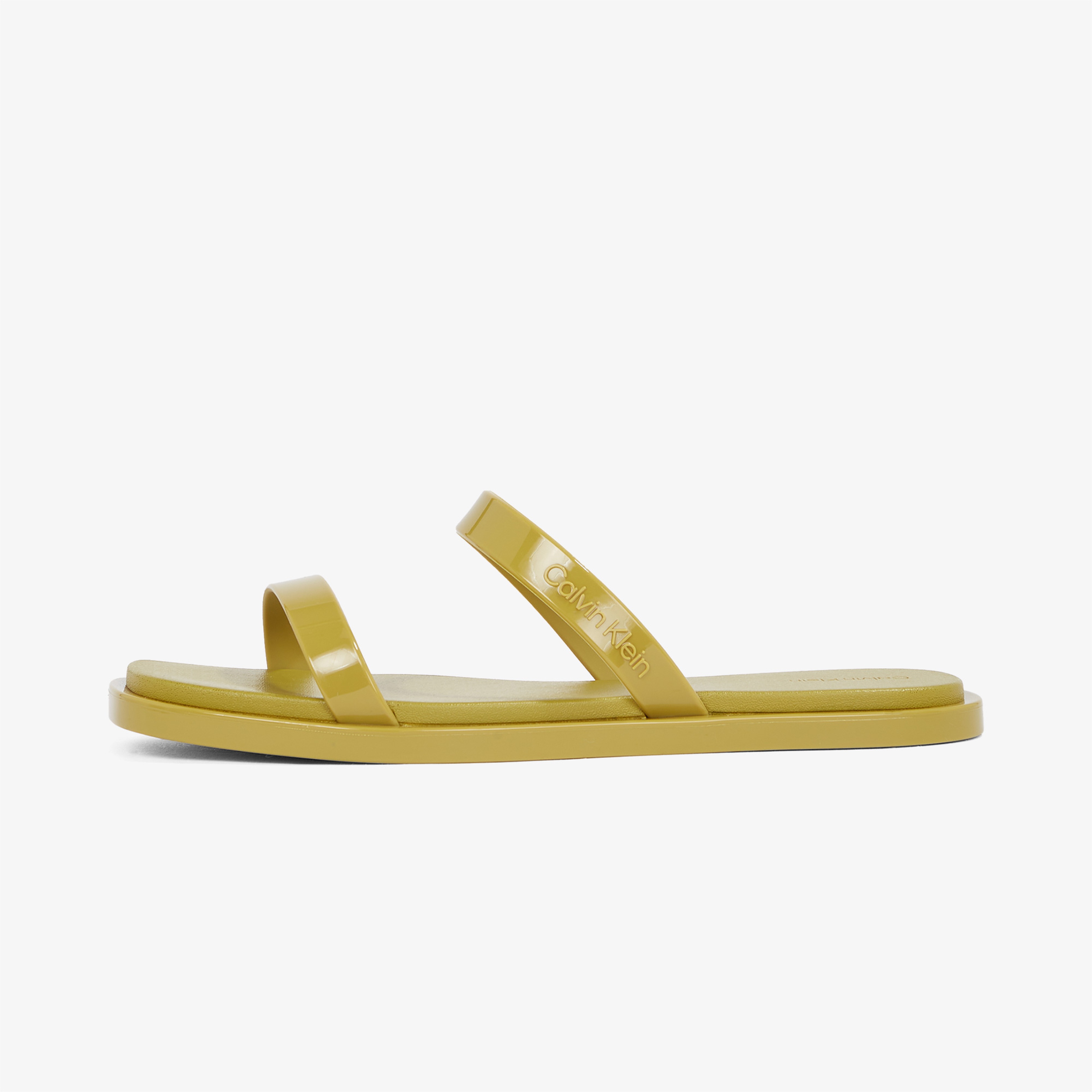 Calvin Klein Double Bar Slide - Jelly Kadın Yeşil Terlik