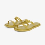 Calvin Klein Double Bar Slide - Jelly Kadın Yeşil Terlik
