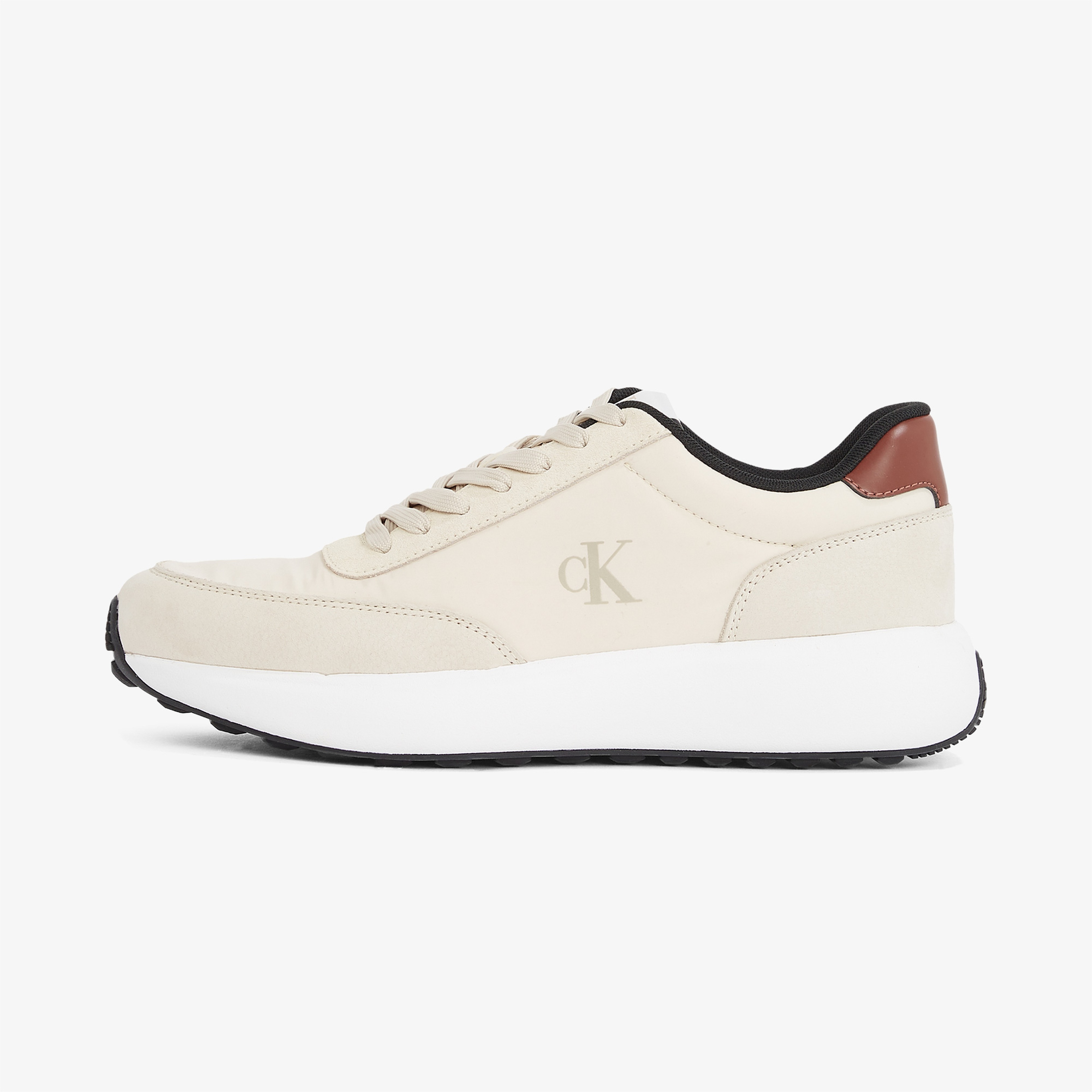 Calvin Klein Athleisure Runner Laceup Mix Erkek Bej Sneaker