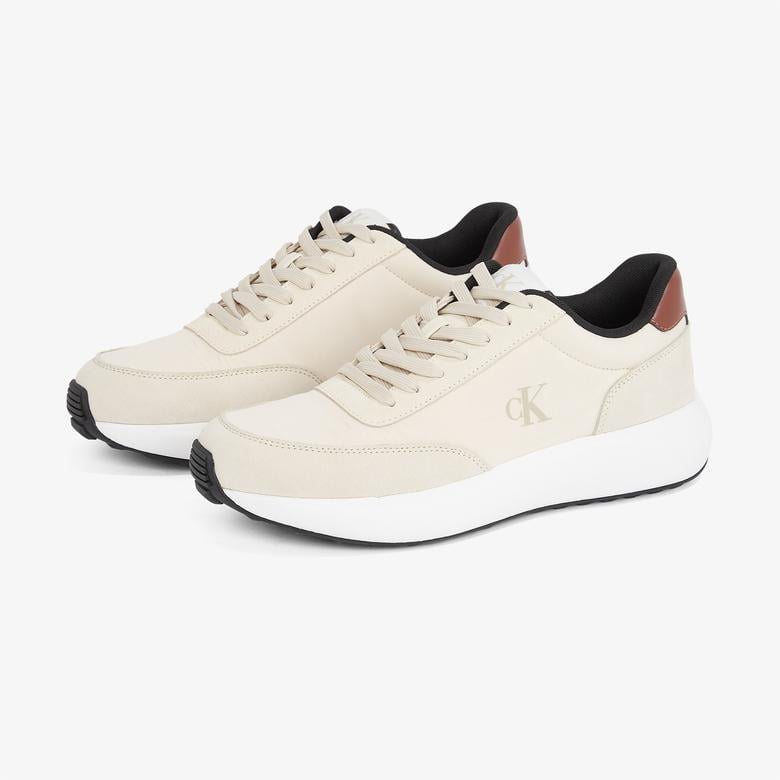 Calvin Klein Athleisure Runner Laceup Mix Erkek Bej Sneaker