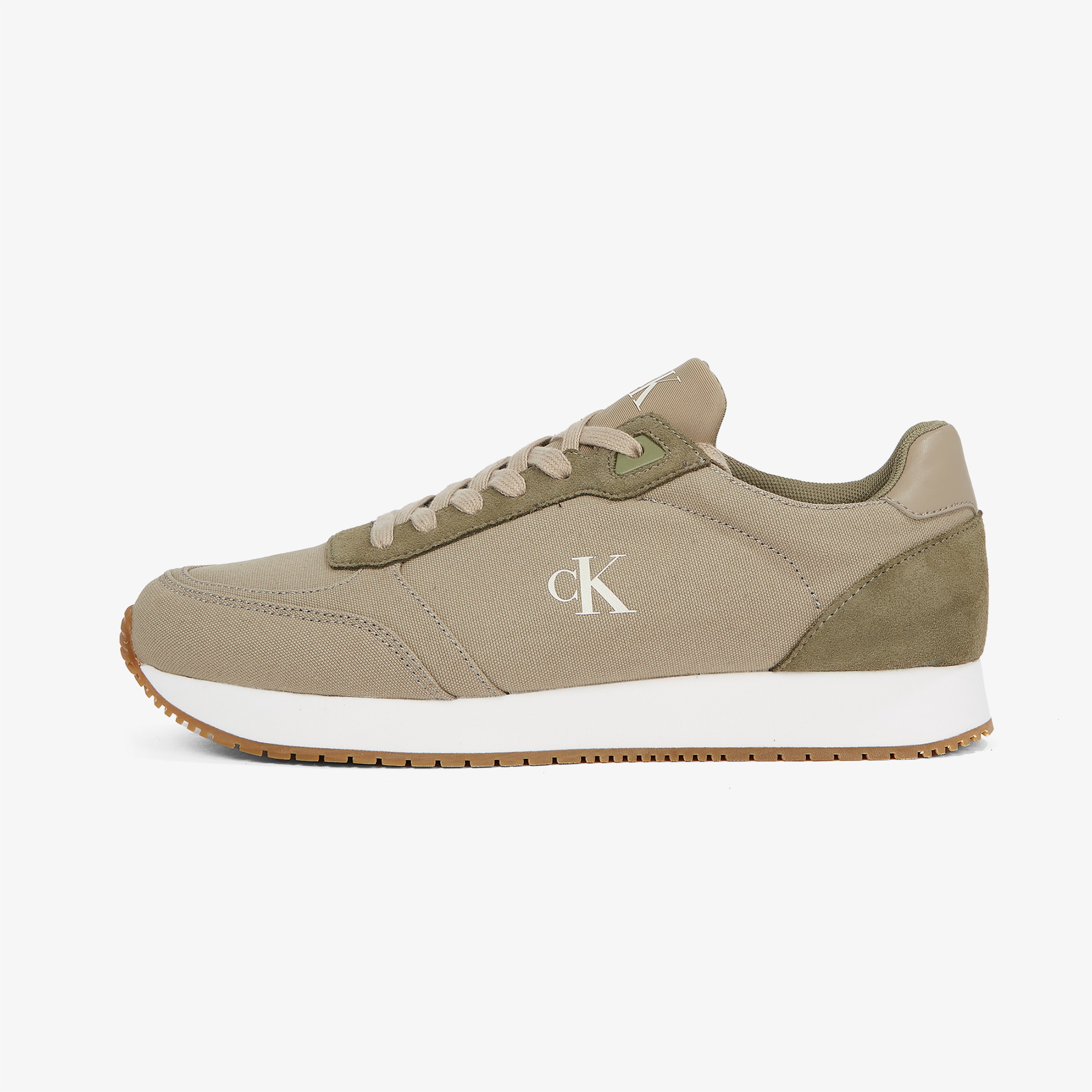Calvin Klein Runner Sock Laceup Canvas Erkek Yeşil Sneaker