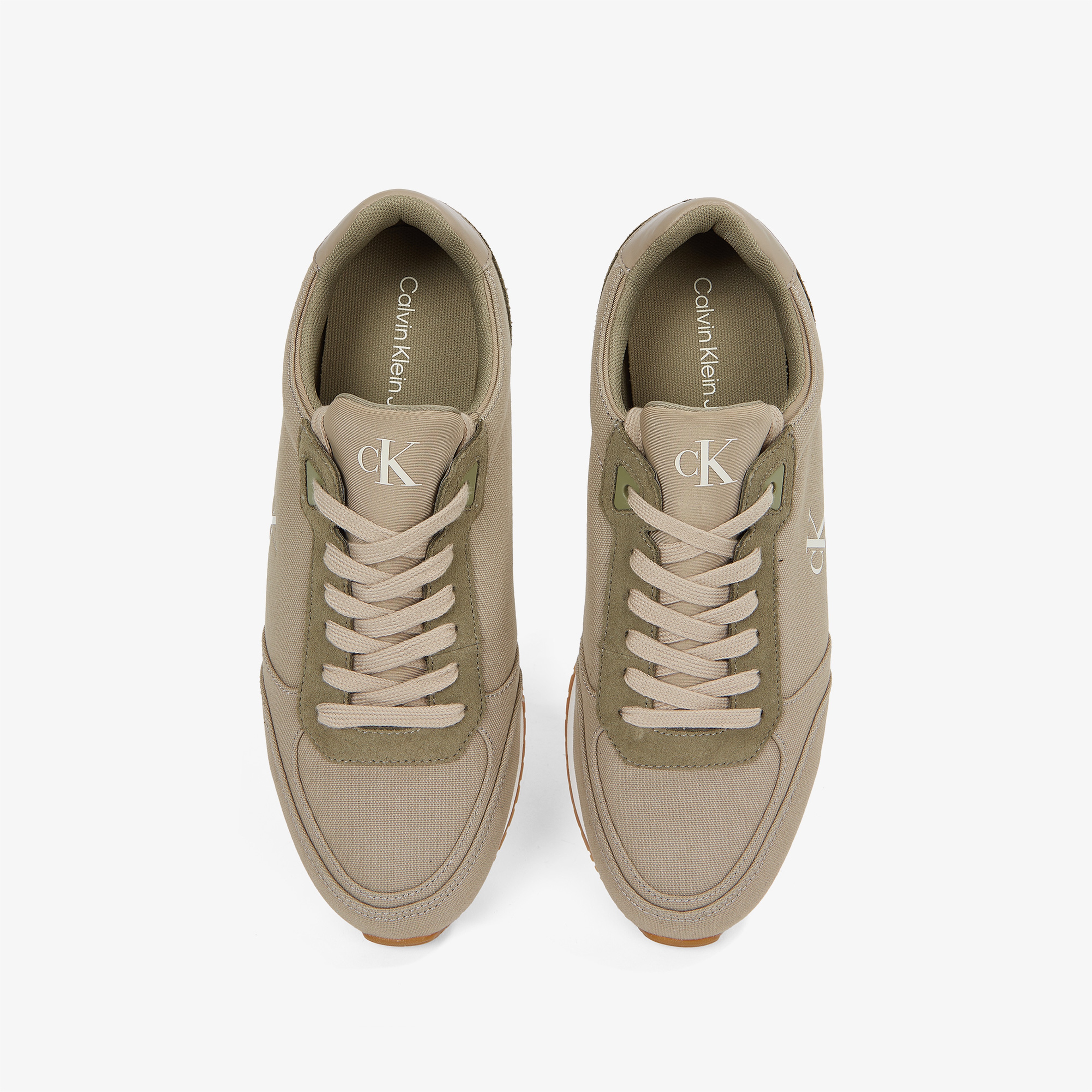 Calvin Klein Runner Sock Laceup Canvas Erkek Yeşil Sneaker