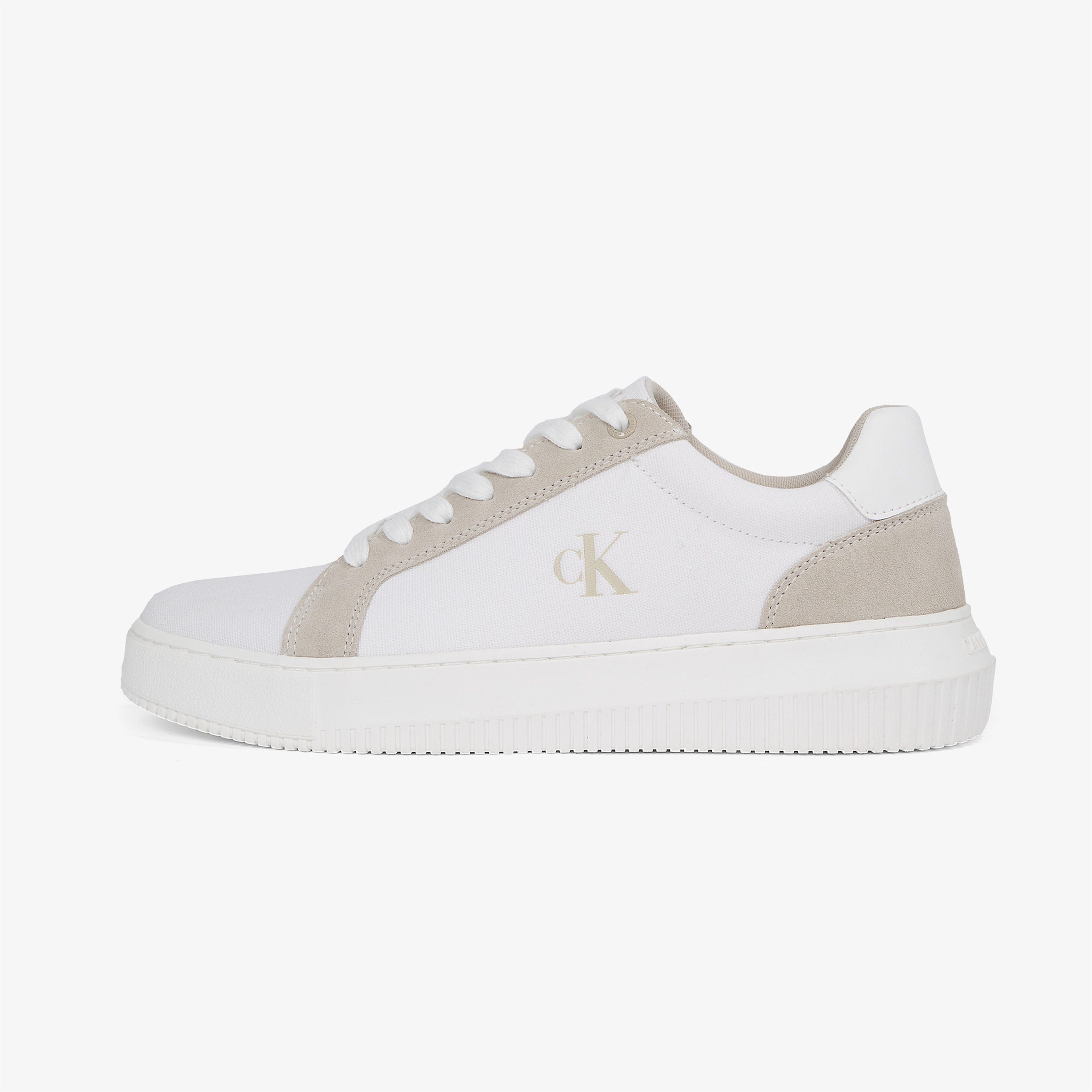 Calvin Klein Chunky Cupsole Canvas Erkek Krem Sneaker