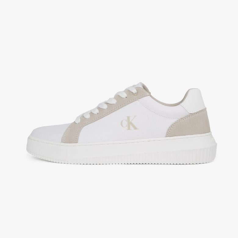Calvin Klein Chunky Cupsole Canvas Erkek Krem Sneaker