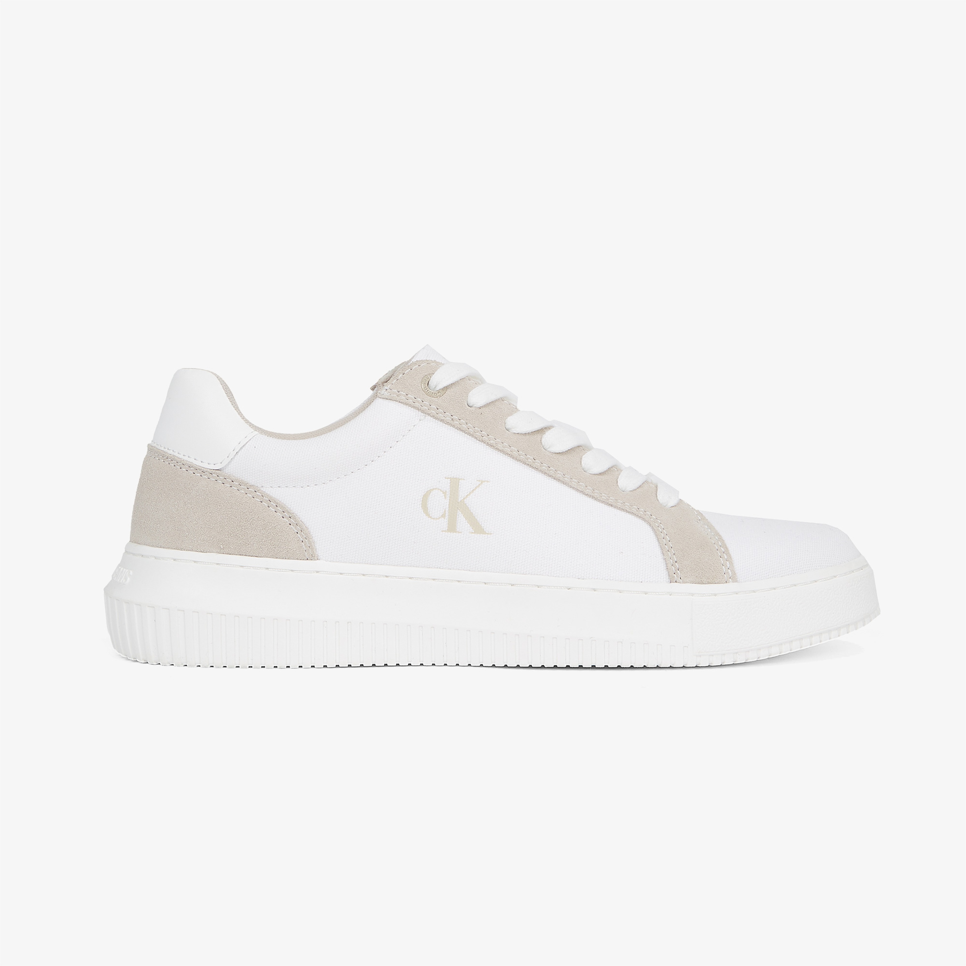 Calvin Klein Chunky Cupsole Canvas Erkek Krem Sneaker